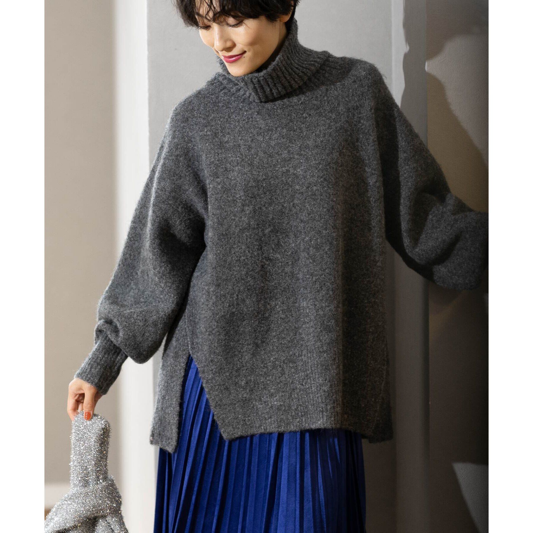 OPAQUE.CLIP「ミドルゲージハイネックニット【洗濯機洗い可】」|ニット・セーター|