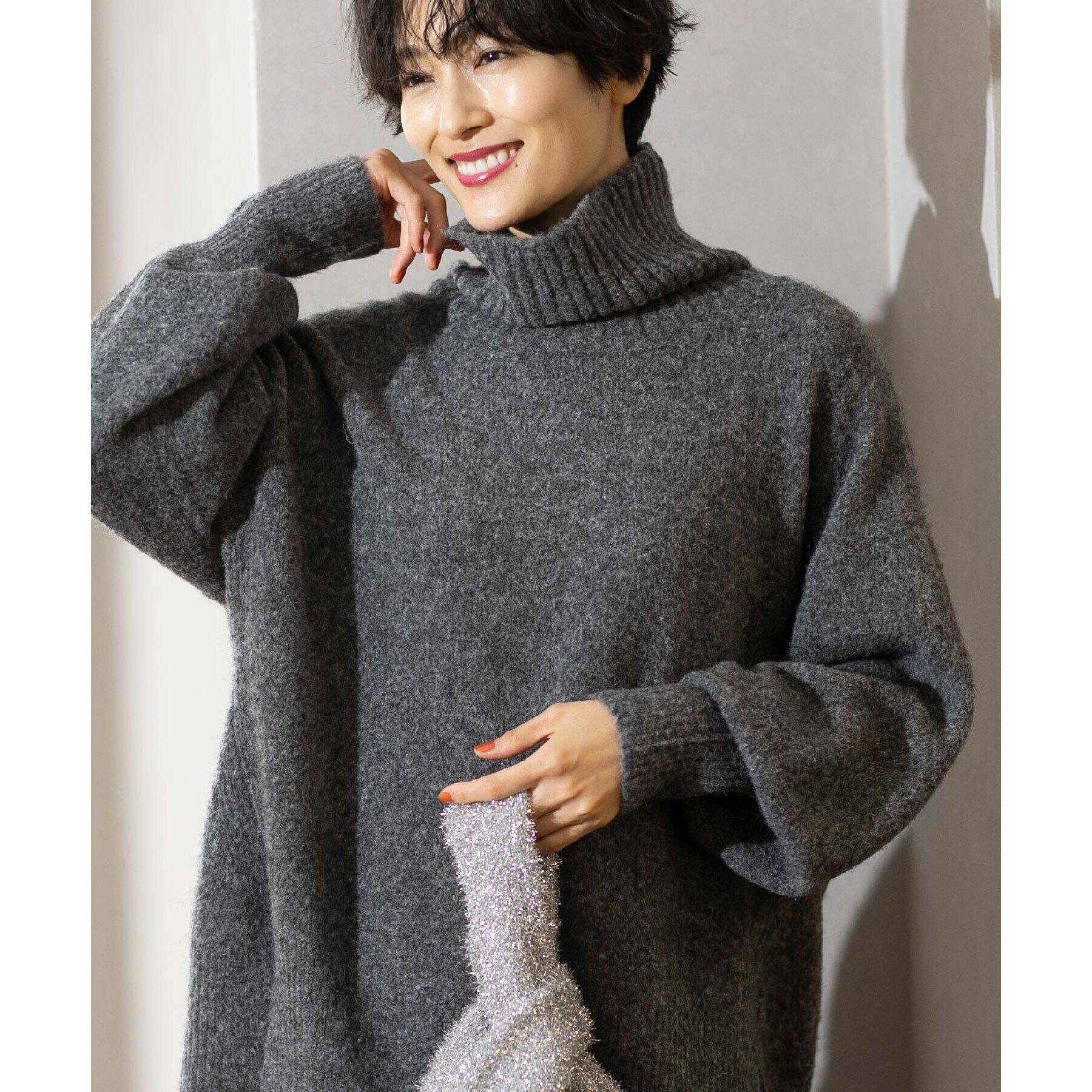 OPAQUE.CLIP「ミドルゲージハイネックニット【洗濯機洗い可】」|ニット・セーター|