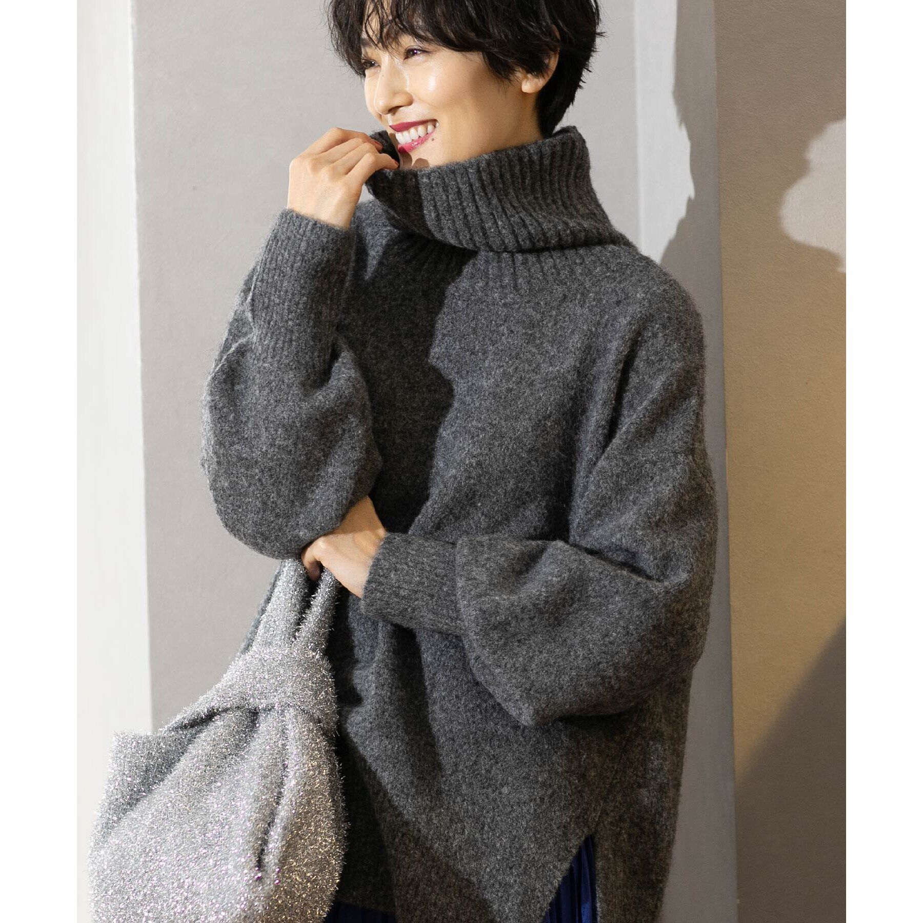 OPAQUE.CLIP「ミドルゲージハイネックニット【洗濯機洗い可】」|ニット・セーター|