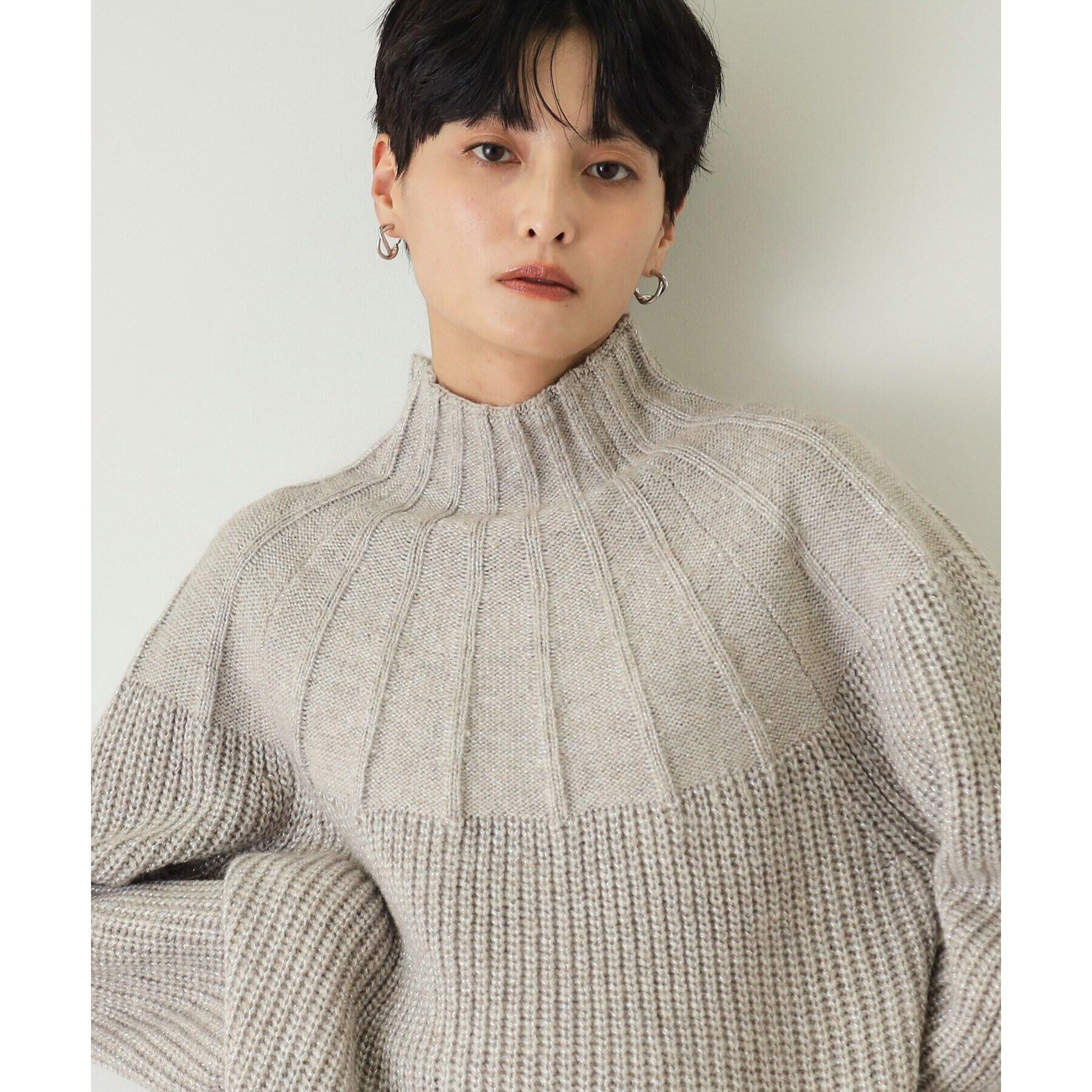OPAQUE.CLIP「ラメ混ハイネックニット【洗濯機洗い可】」|ニット・セーター|