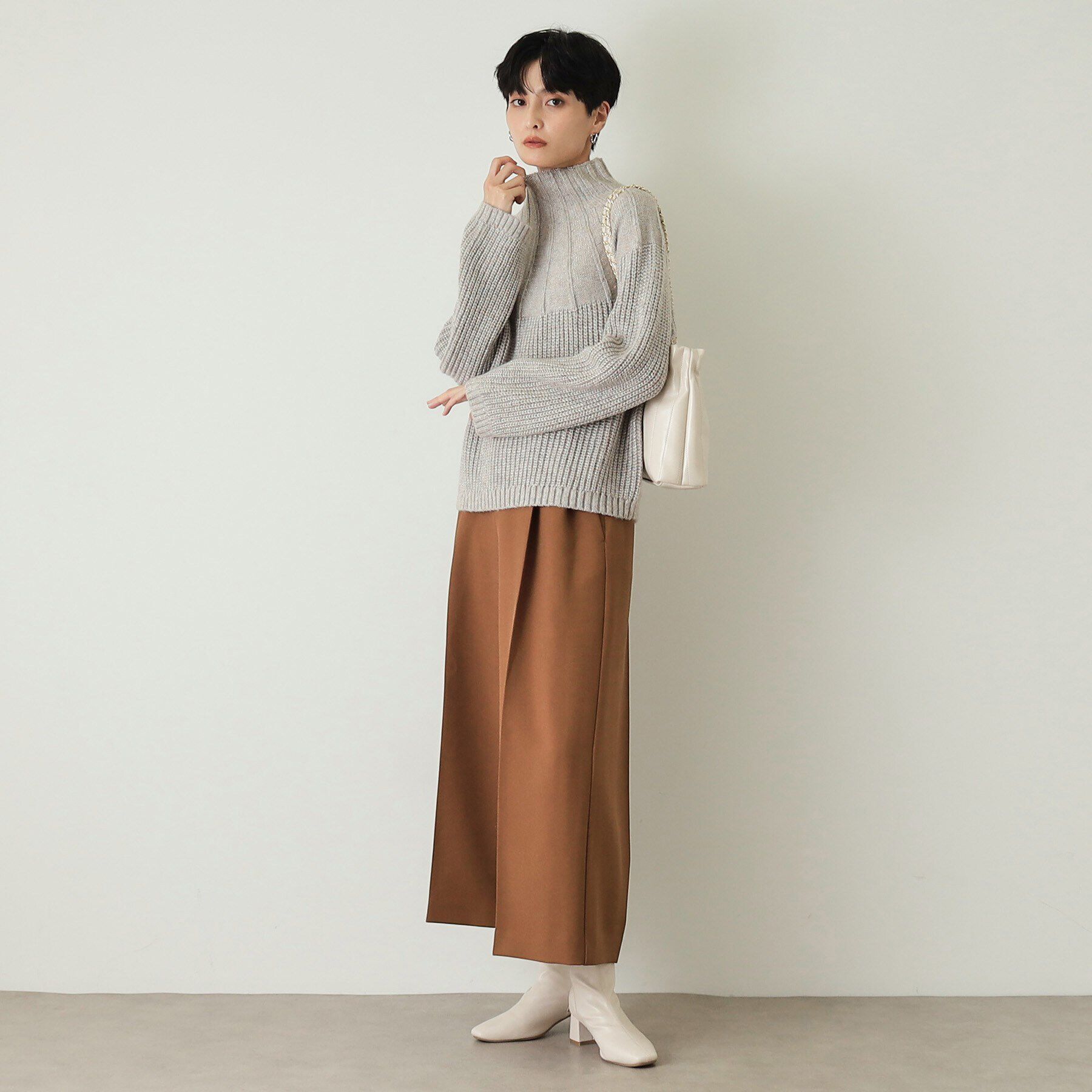 OPAQUE.CLIP「ラメ混ハイネックニット【洗濯機洗い可】」|ニット・セーター|