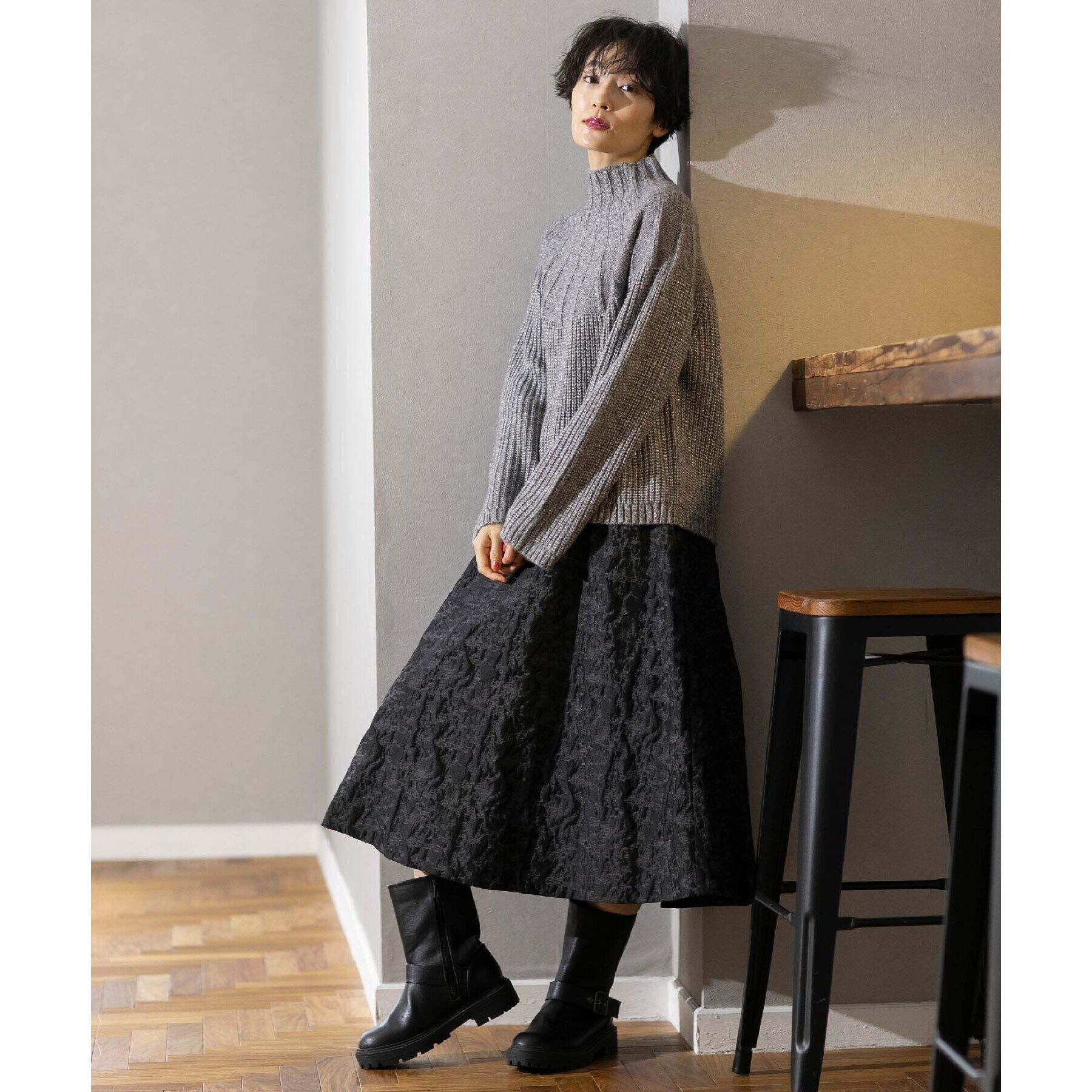 OPAQUE.CLIP「ラメ混ハイネックニット【洗濯機洗い可】」|ニット・セーター|