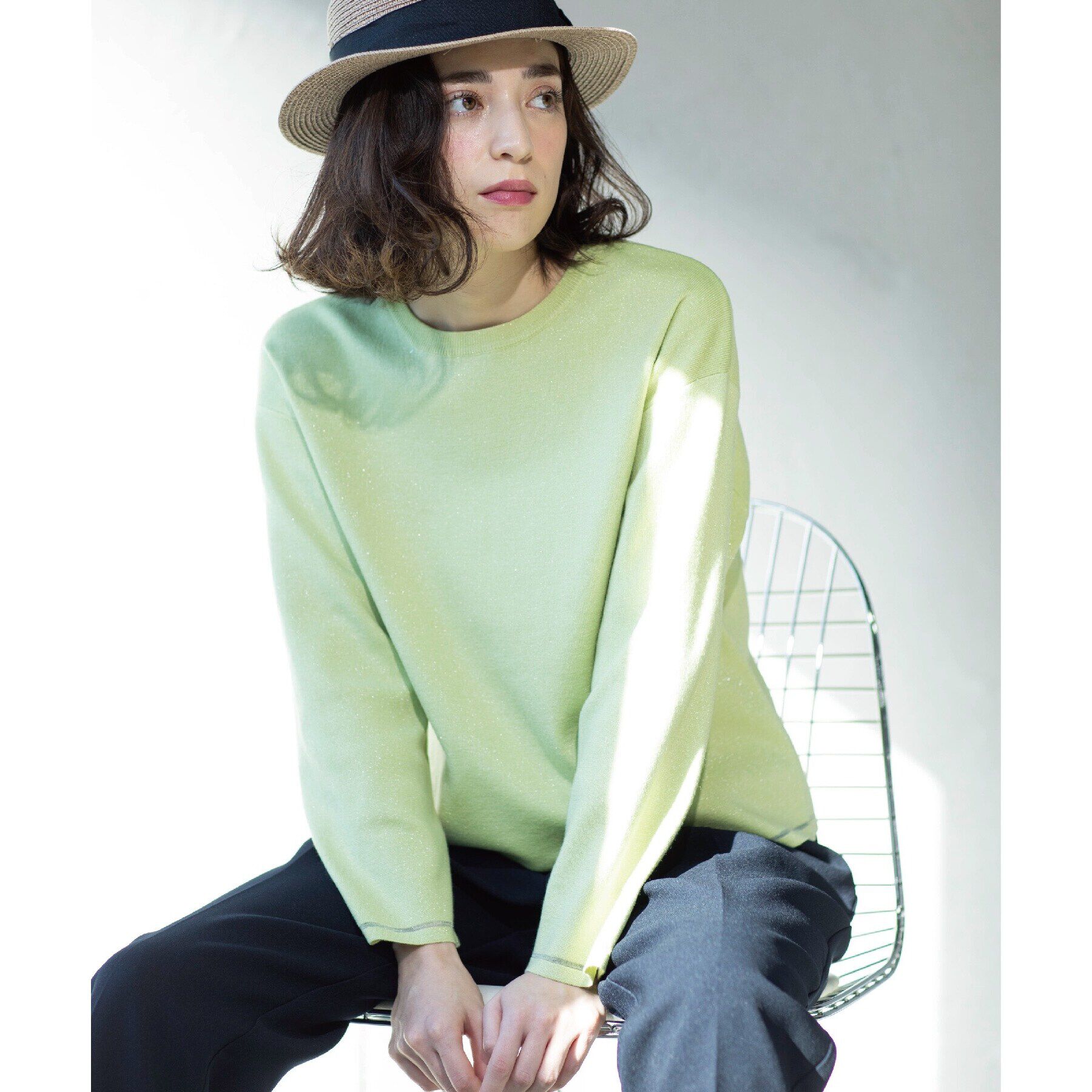 OPAQUE.CLIP「ラメシアーラインニット【洗濯機洗い可】」|ニット・セーター|