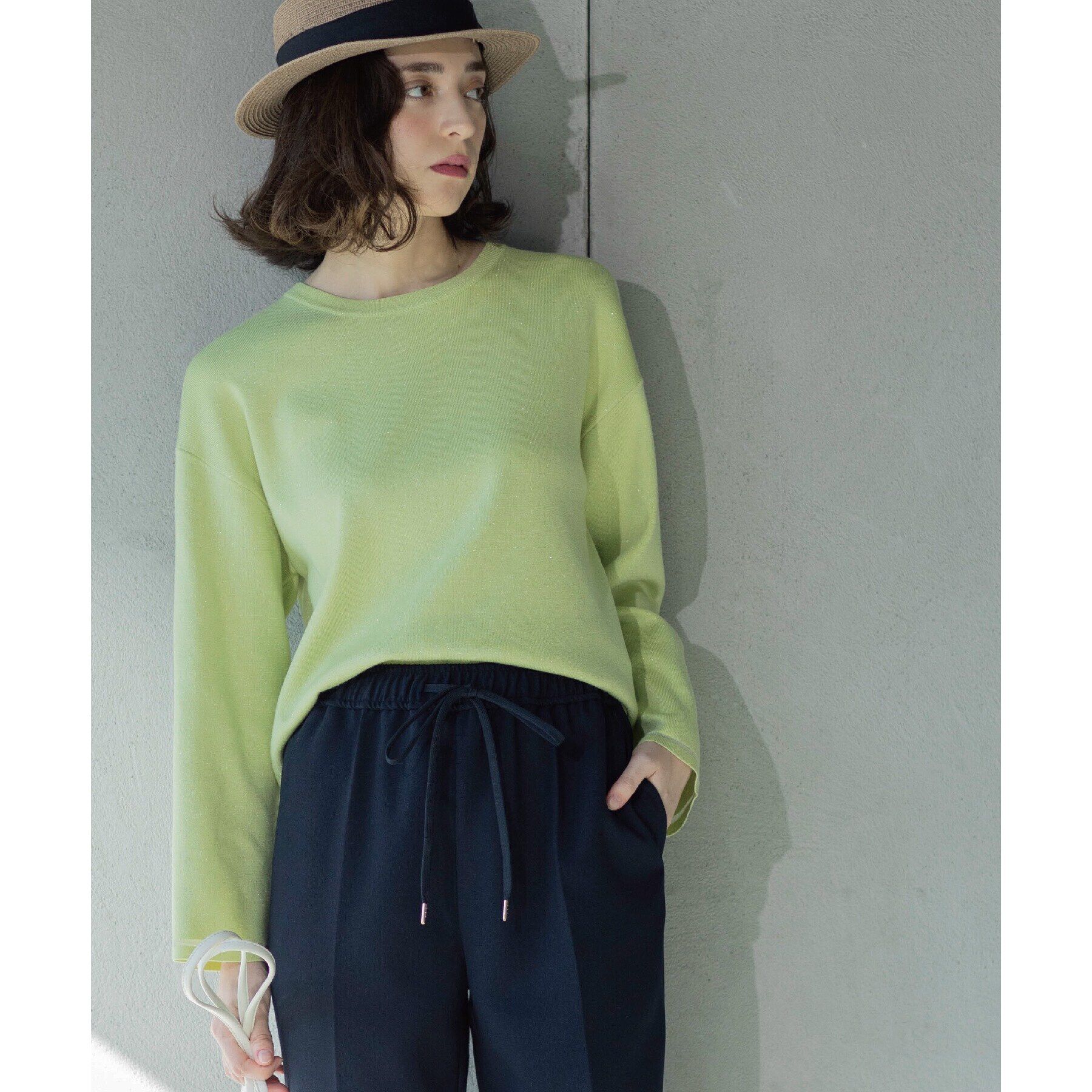 OPAQUE.CLIP「ラメシアーラインニット【洗濯機洗い可】」|ニット・セーター|