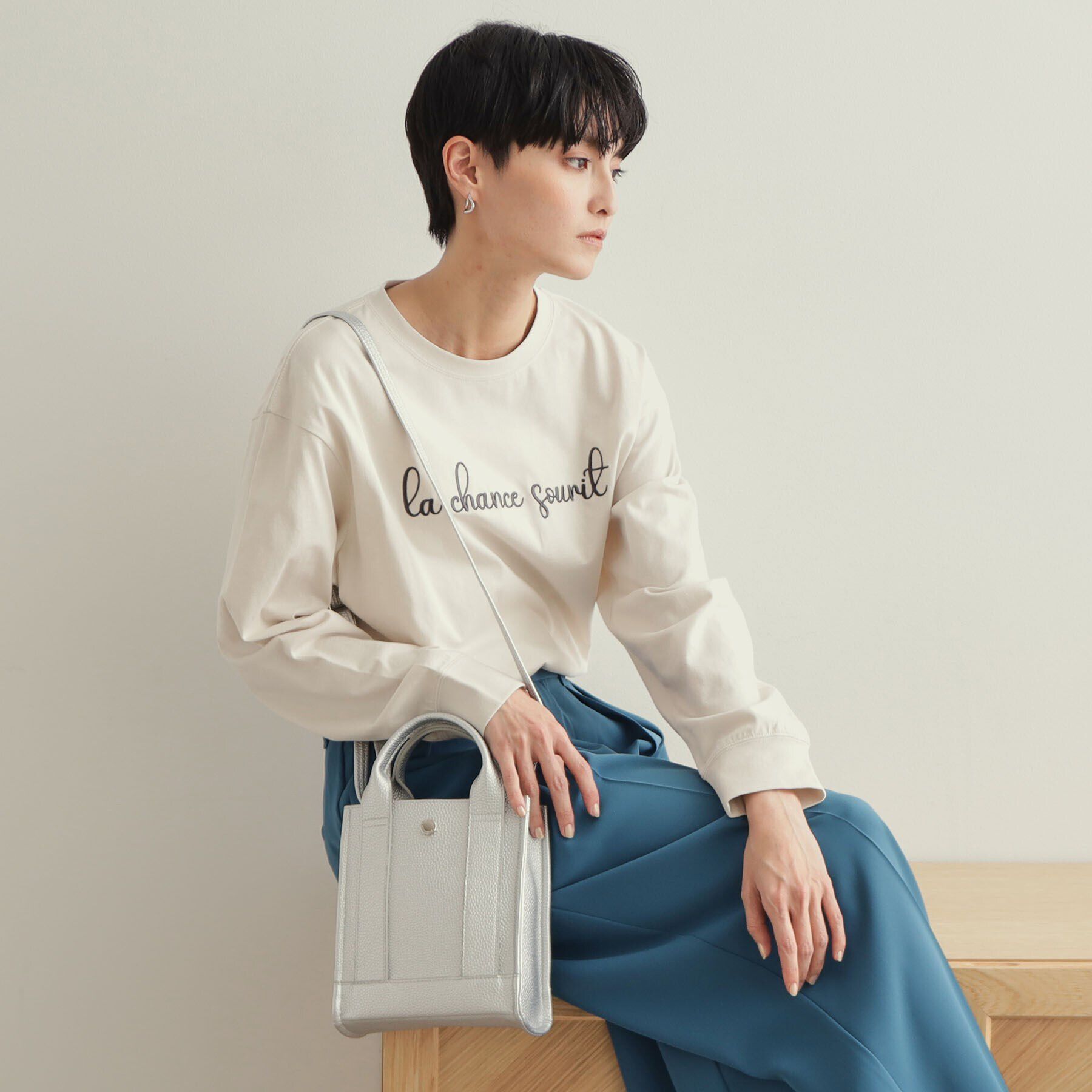 OPAQUE.CLIP「【軽量/長さ調整可能】スクエアミニショルダーバッグ」|ショルダー・メッセンジャー|シルバー(006)