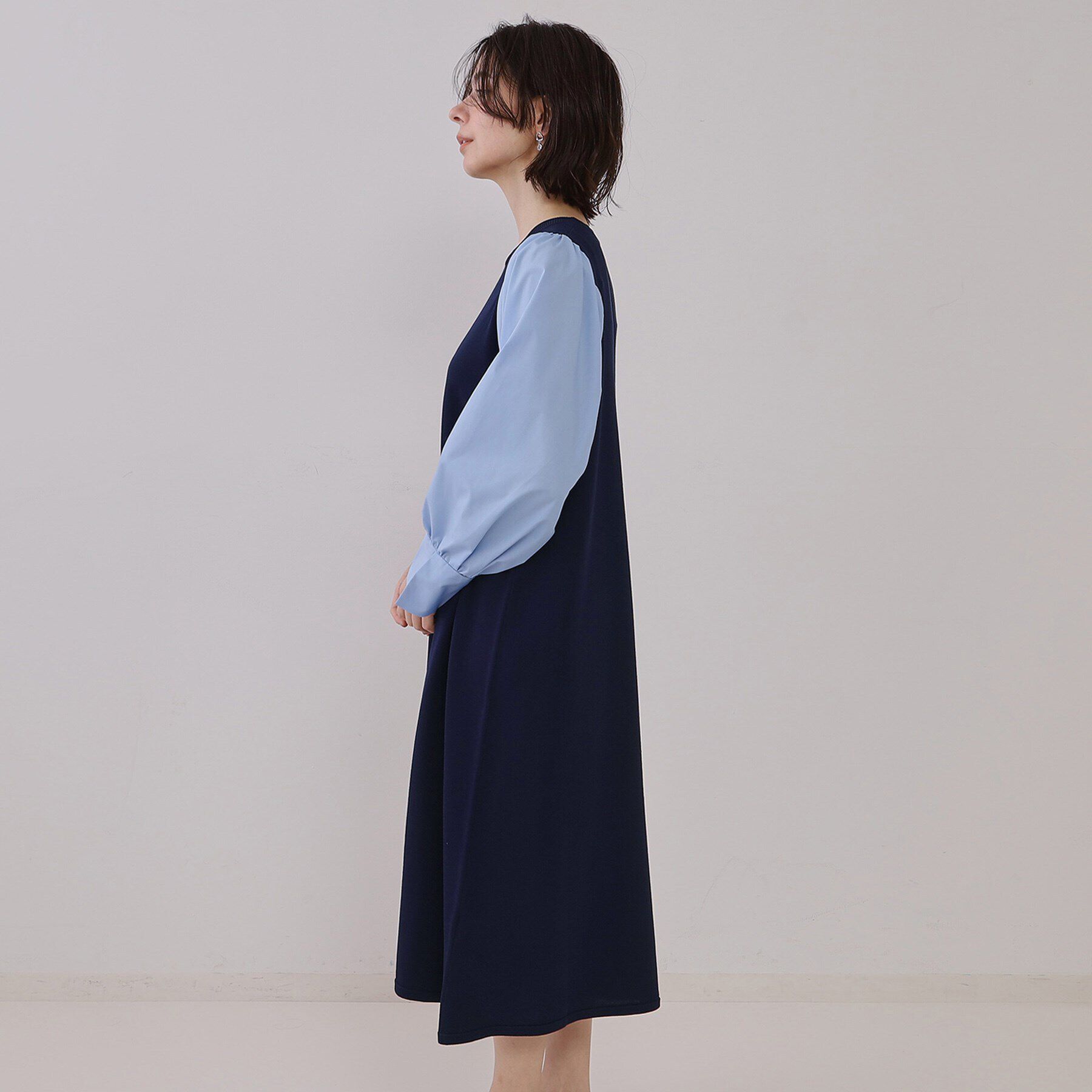 OPAQUE.CLIP「フハクスリーブニットワンピース【洗える】」|ワンピース|