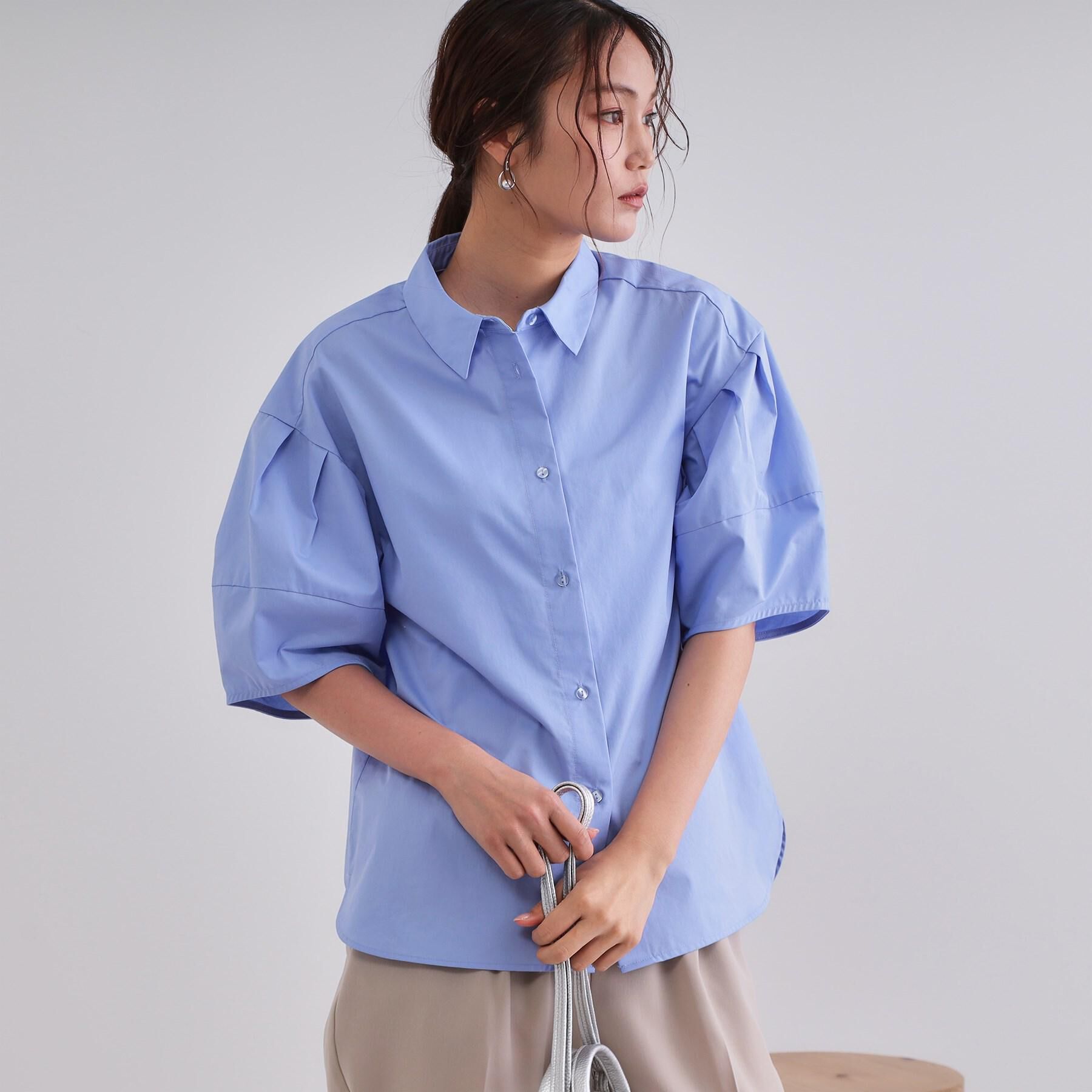 OPAQUE.CLIP「《美人百花掲載》ランタンスリーブシャツ【洗濯機洗い可】」|シャツ・ブラウス|