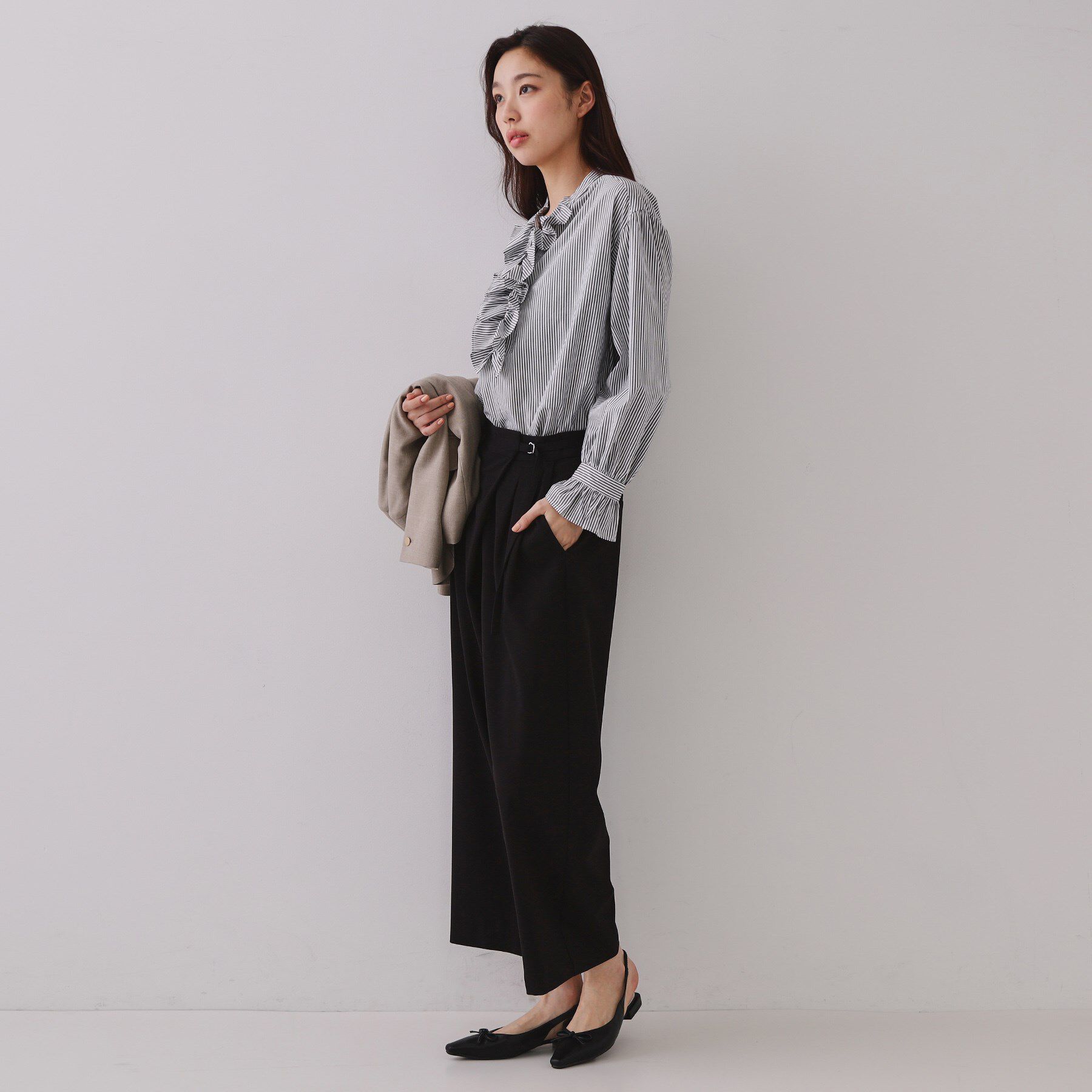 OPAQUE.CLIP「ラップベルトワイドパンツ【洗濯機洗い可】」|その他|