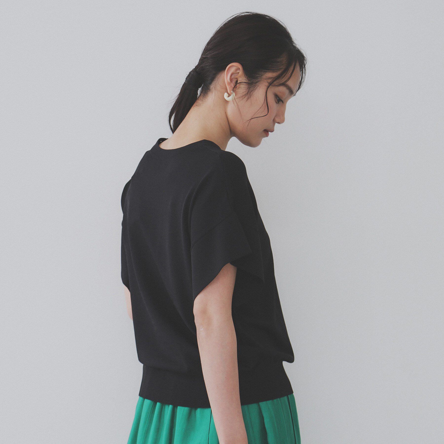 OPAQUE.CLIP「フリルスリーブニット【UVケア/接触冷感/洗濯機洗い可/抗ピル】」|ニット・セーター|