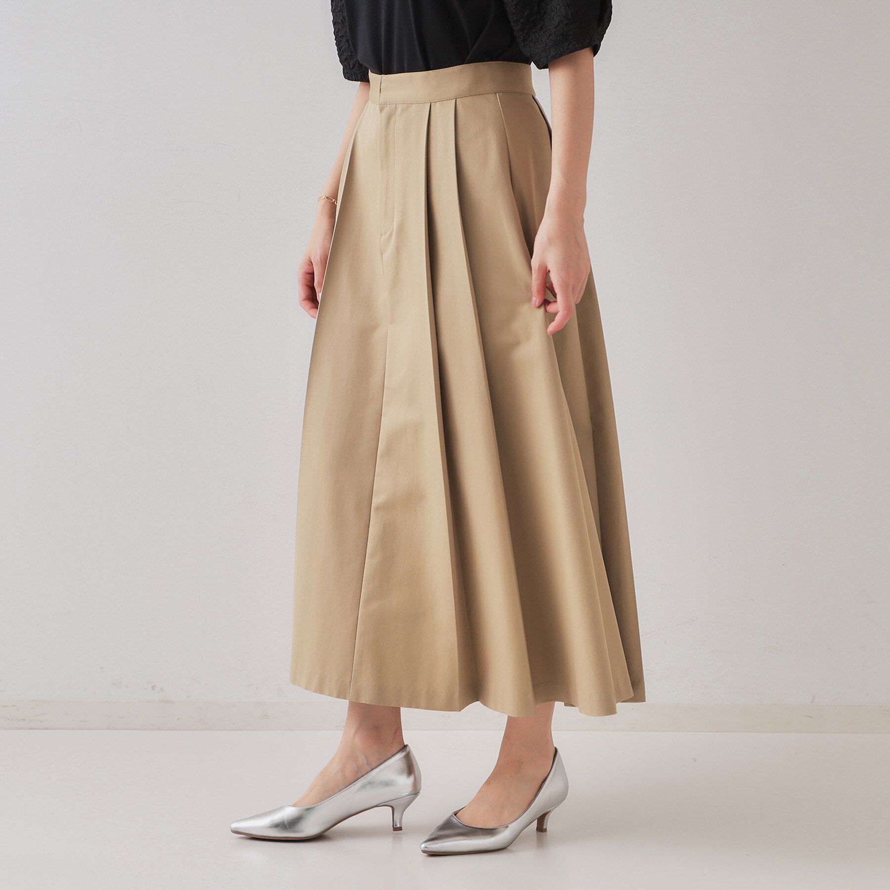 OPAQUE.CLIP「タックプリーツスカート【洗濯機洗い可】」|スカート|
