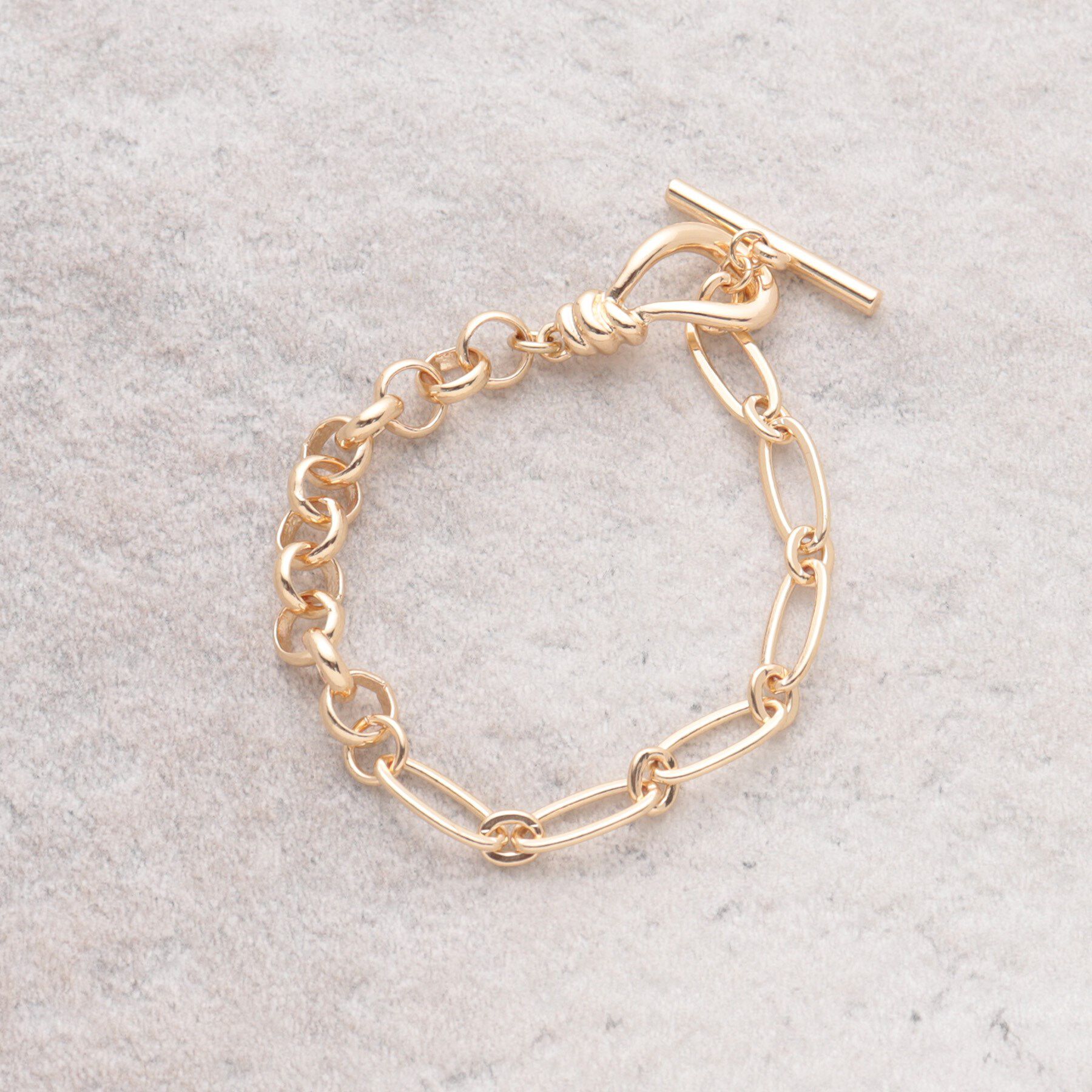 OPAQUE.CLIP「2種チェーンブレスレット」|ブレスレット・バングル|ゴールド(007)