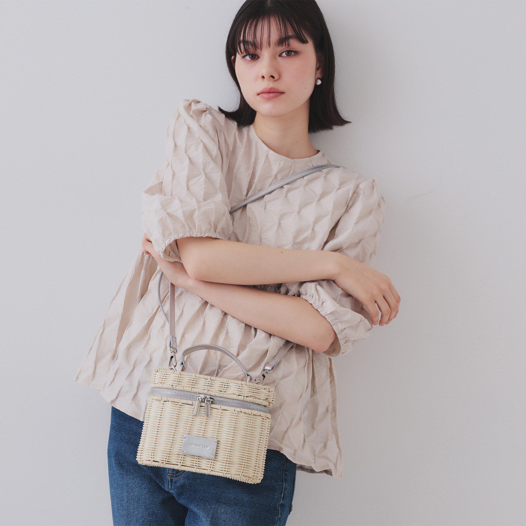 OPAQUE.CLIP「【2WAY】ラタンバニティショルダーバッグ」|ショルダー・メッセンジャー|