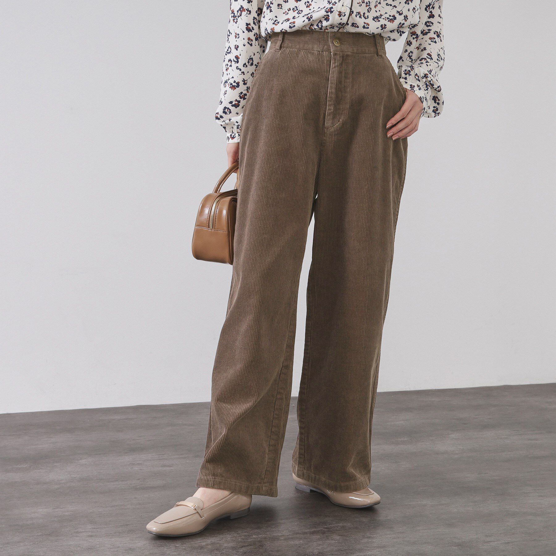 OPAQUE.CLIP「コーデュロイワイドパンツ【洗濯機OK】」|その他|モカブラウン(042