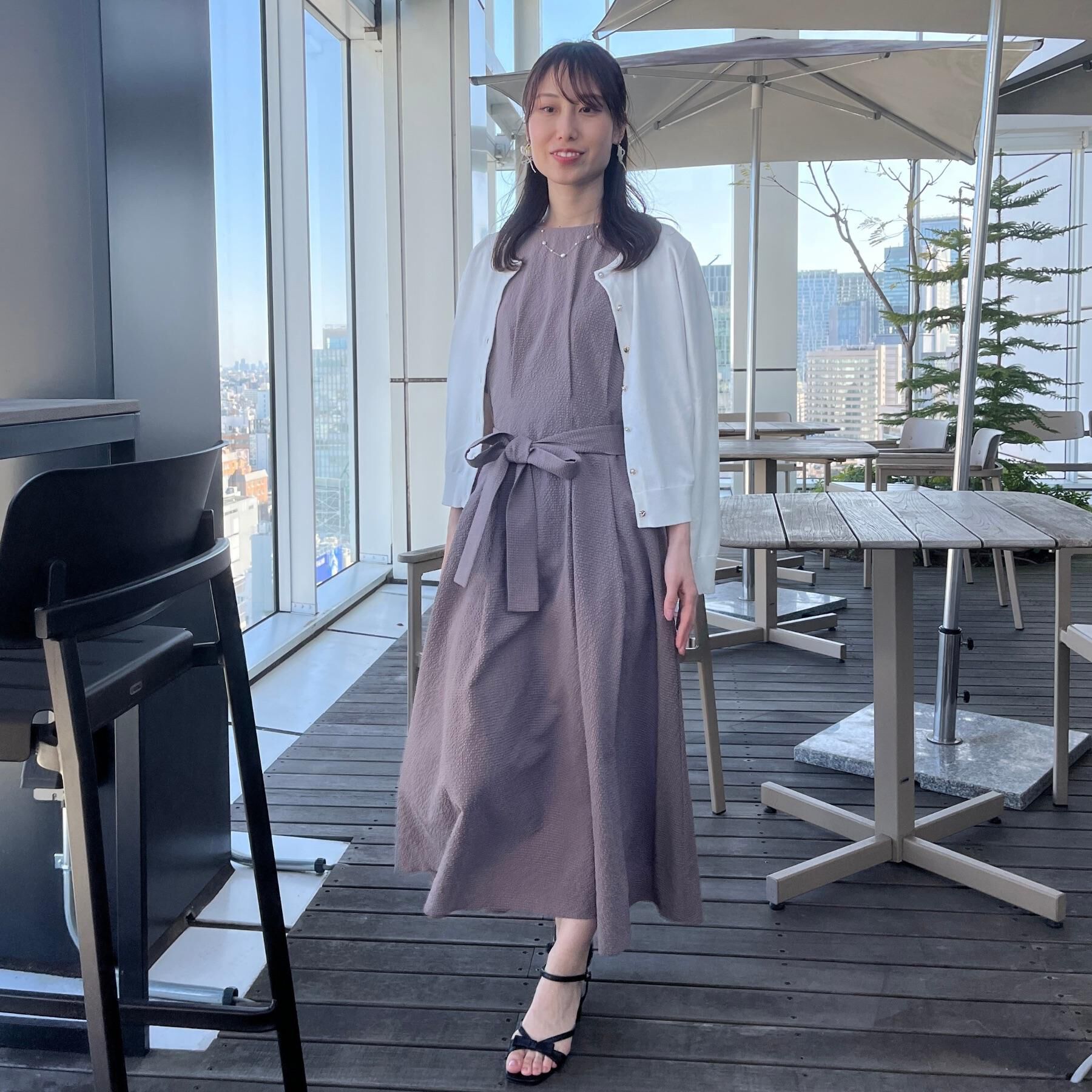 Couture broach「【細見え・キレイめ】サッカータックワンピース」|ワンピース|