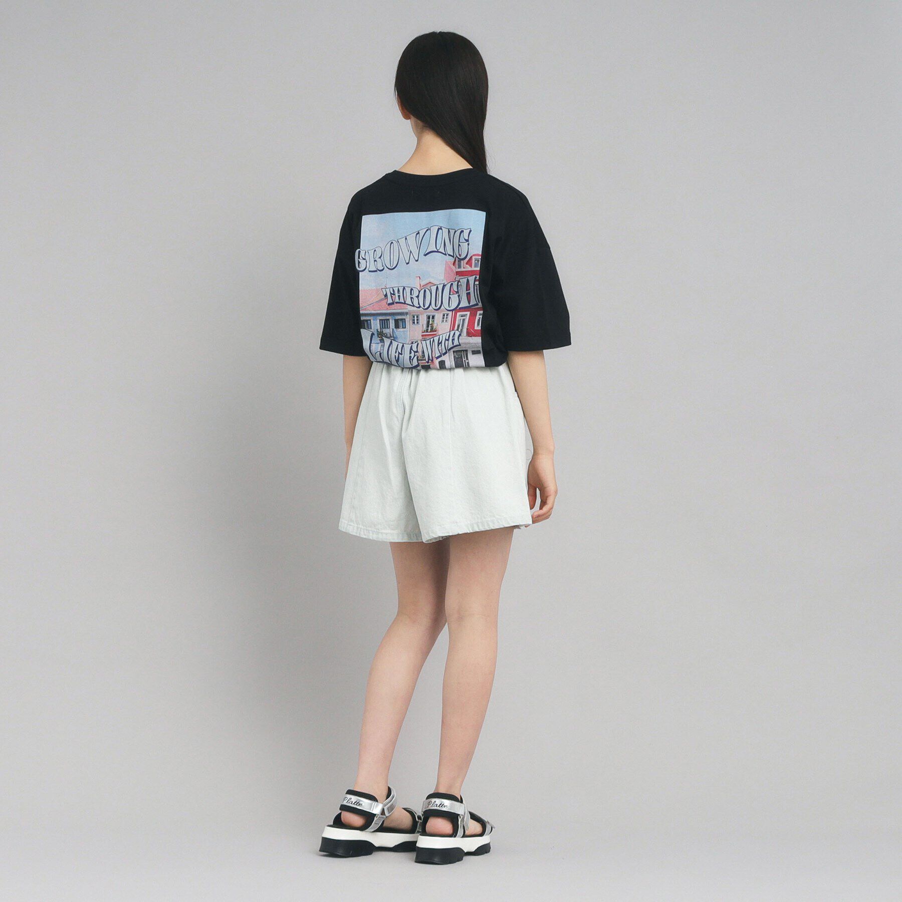 PINK-latte「【130cmあり】バックフォトプリントTシャツ」|Tシャツ・カットソー|