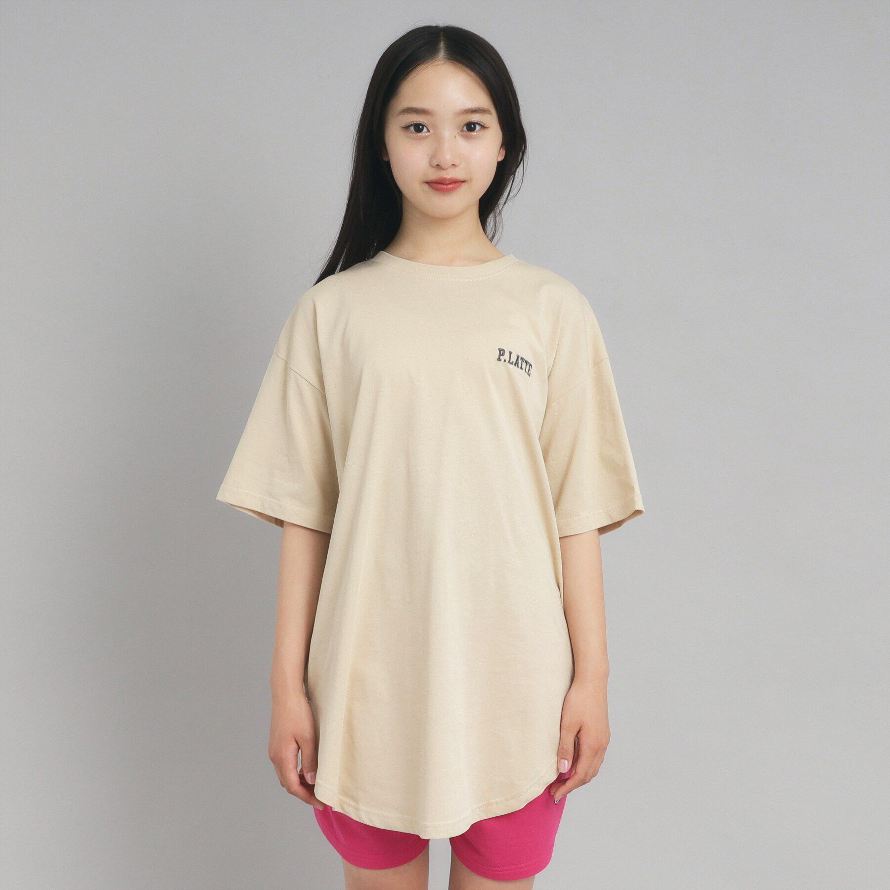 PINK-latte「【接触冷感/130cmあり】ピンクマテTシャツ」|Tシャツ・カットソー|