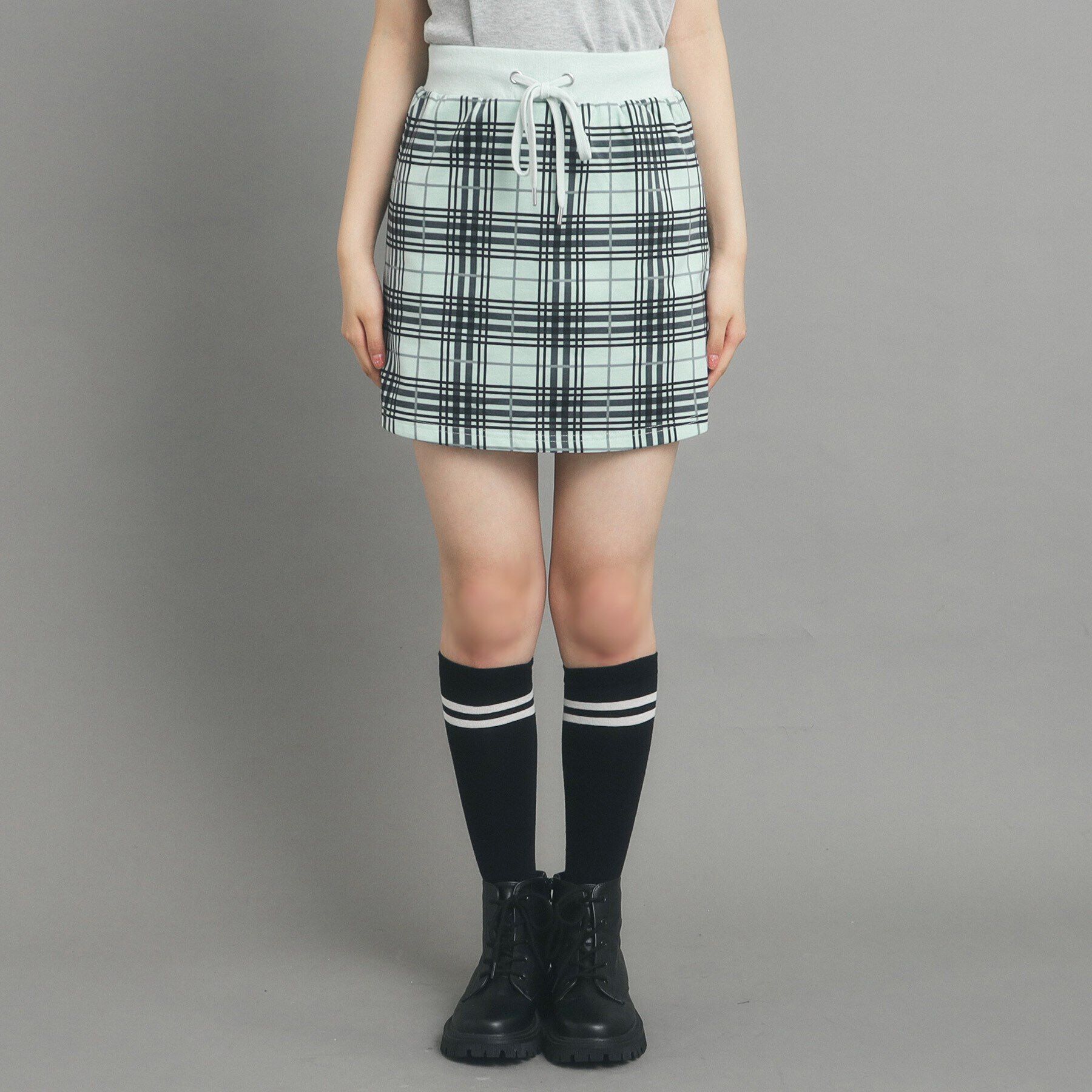 PINK-latte「【130cmあり/インナー付き】チェックミニスカート」|スカート|