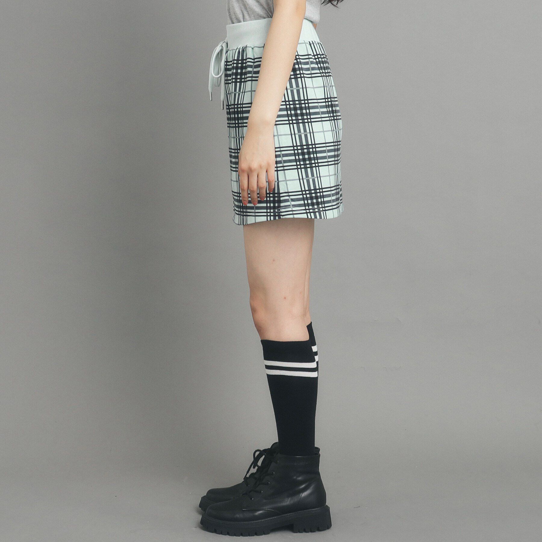 PINK-latte「【130cmあり/インナー付き】チェックミニスカート」|スカート|