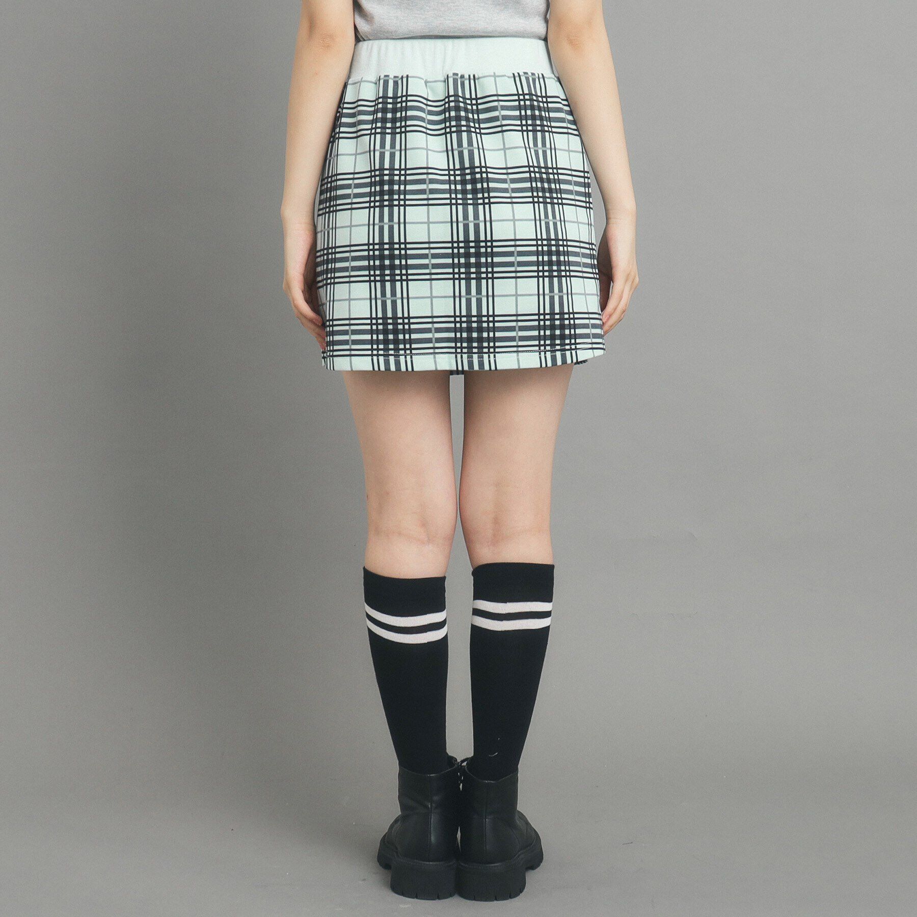 PINK-latte「【130cmあり/インナー付き】チェックミニスカート」|スカート|