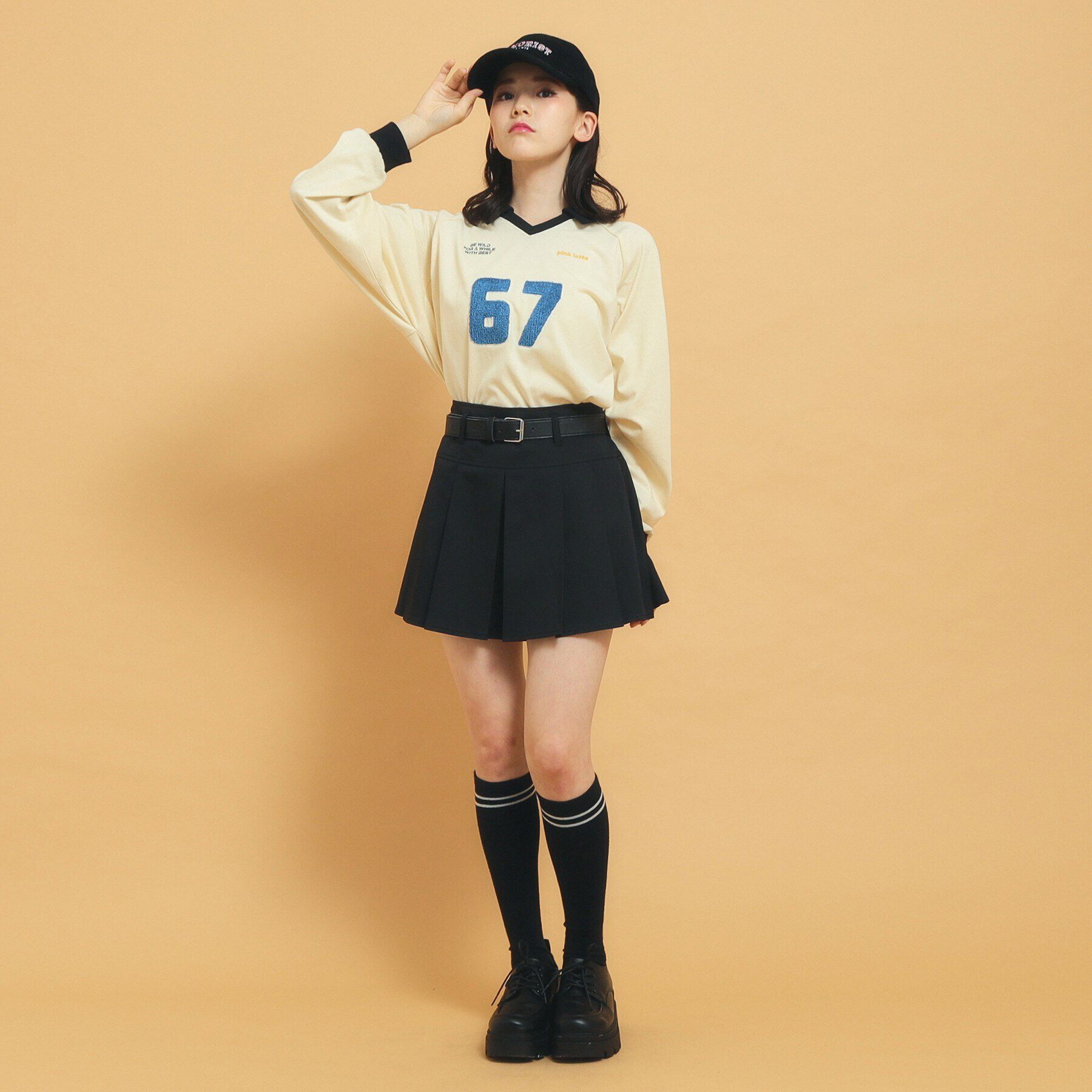 PINK-latte「衿付きユニフォームロングTシャツ」|Tシャツ・カットソー|