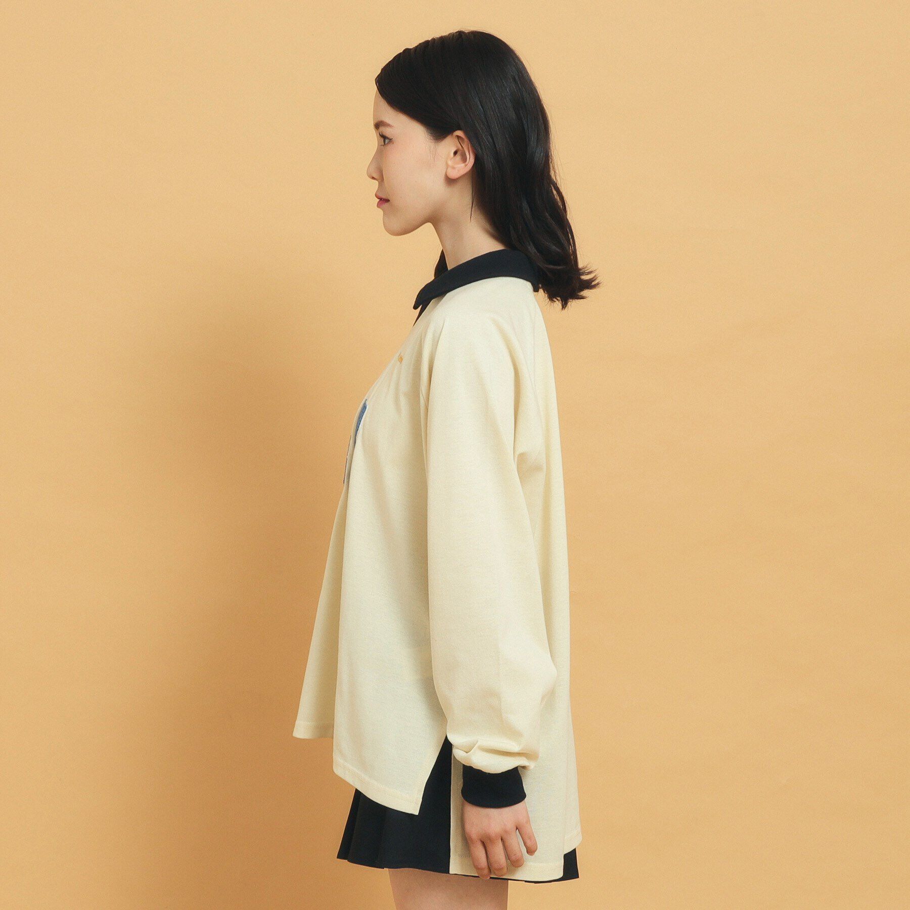 PINK-latte「衿付きユニフォームロングTシャツ」|Tシャツ・カットソー|