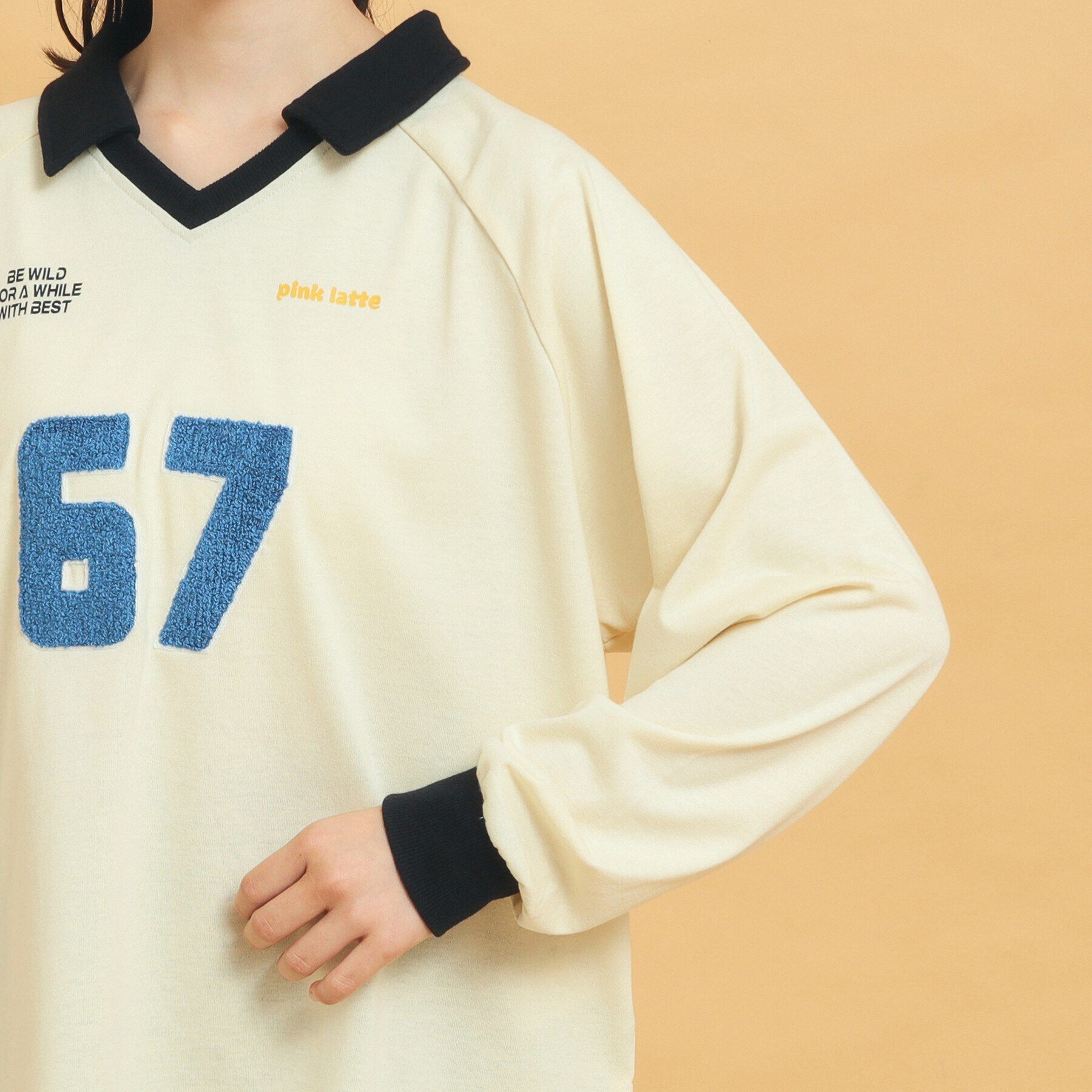 PINK-latte「衿付きユニフォームロングTシャツ」|Tシャツ・カットソー|