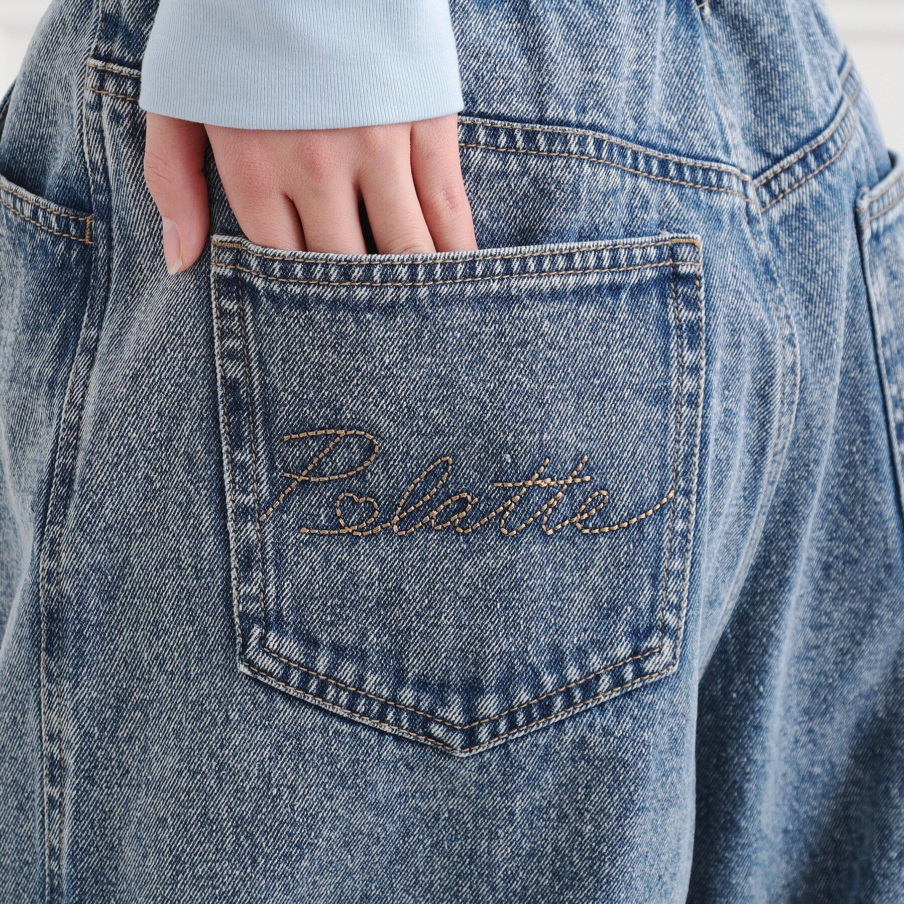 PINK-latte「タックワイドストレートデニム」|その他|