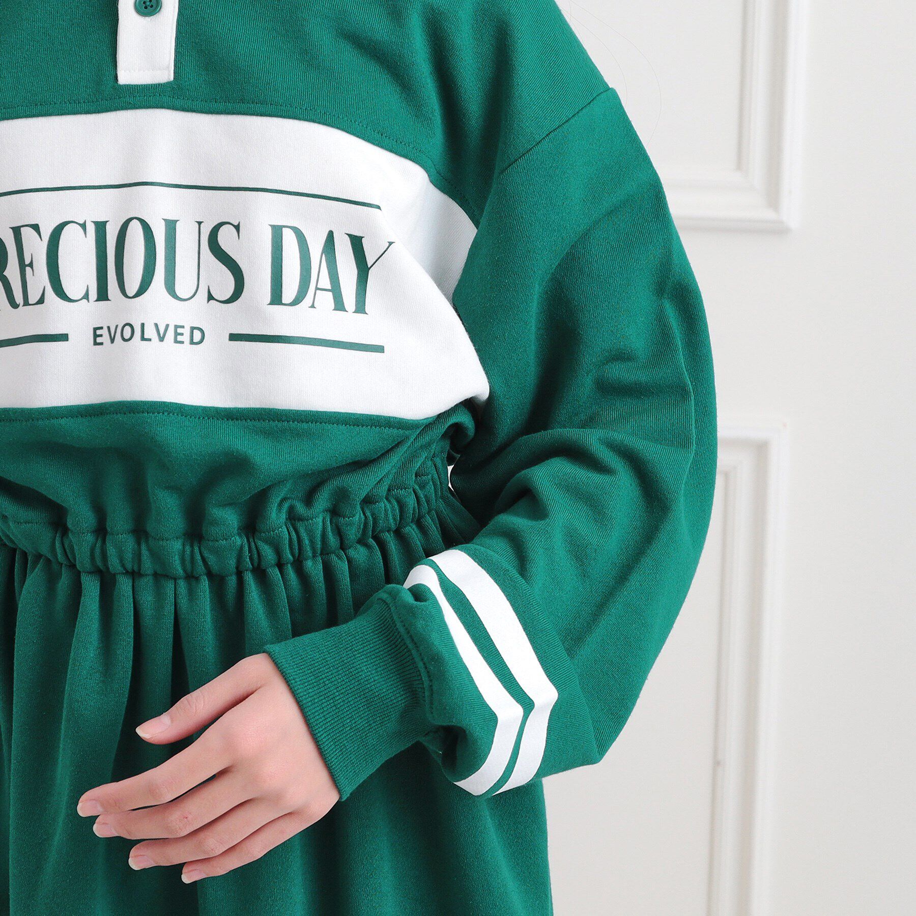 PINK-latte「ミニ裏エリ付きドロストワンピース」|ワンピース|