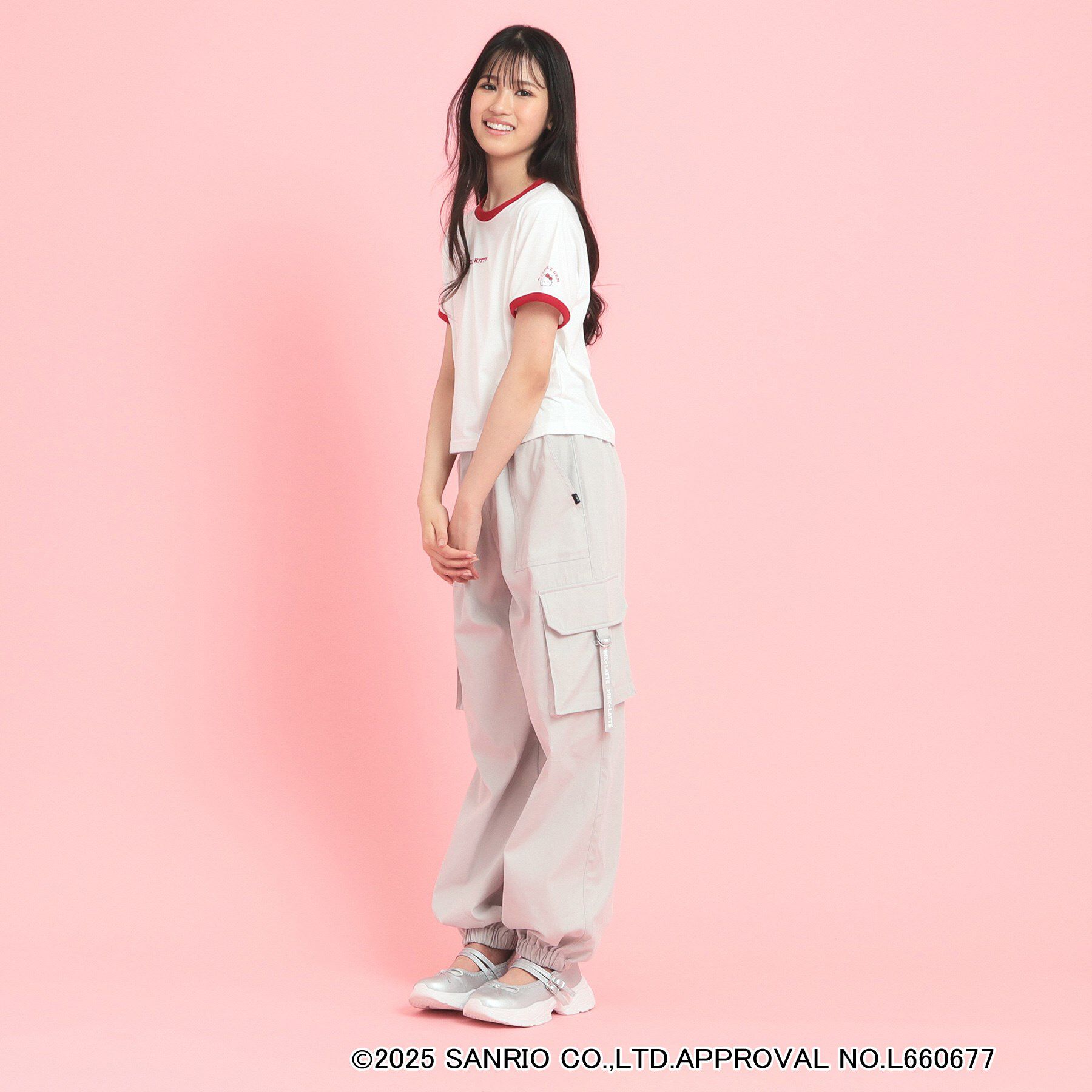 PINK-latte「【サンリオキャラクターズコラボ】リンガーTシャツ」|Tシャツ・カットソー|