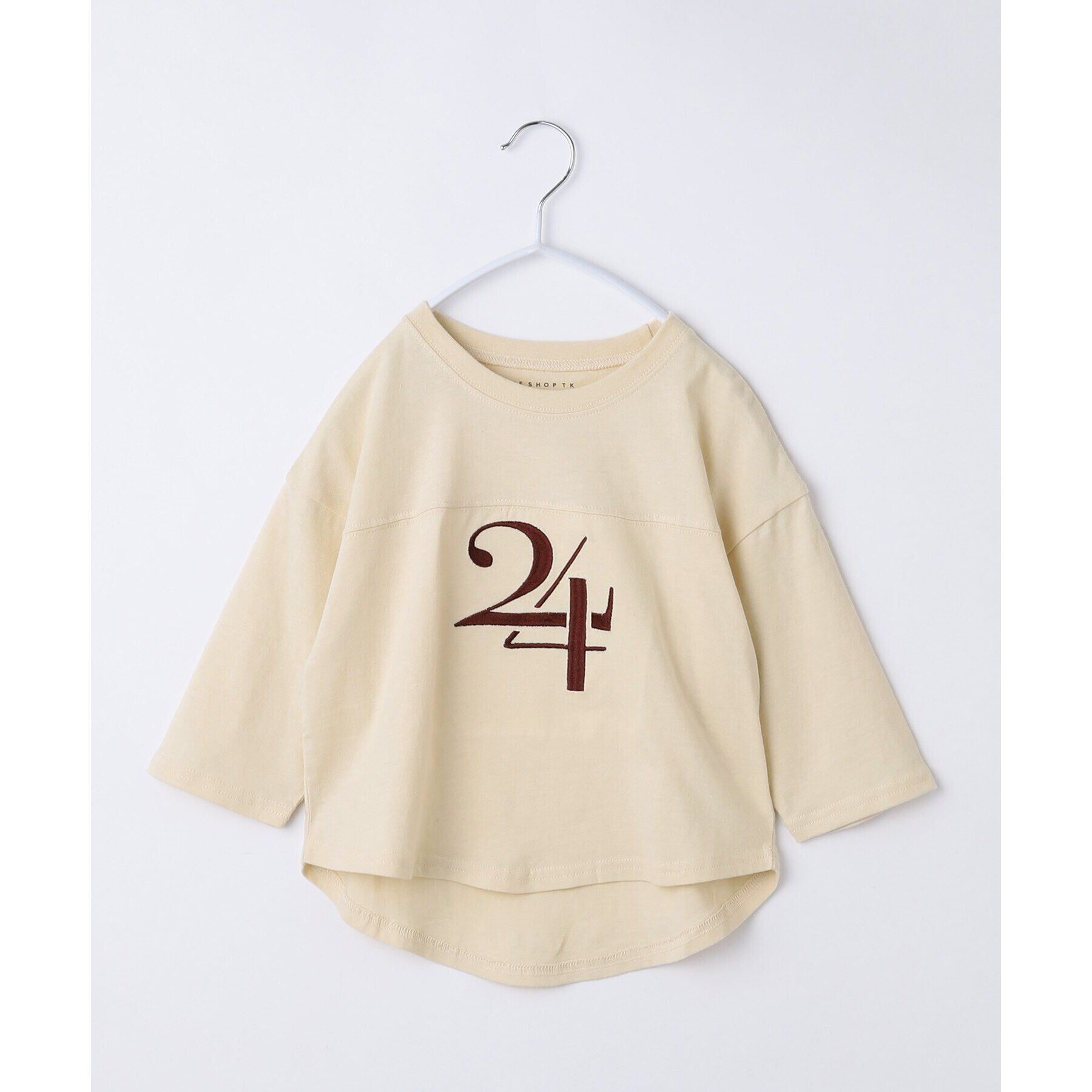 THE SHOP TK「【110-160】オーガビッツナンバー刺繍7分袖Tシャツ」|Tシャツ・カットソー|