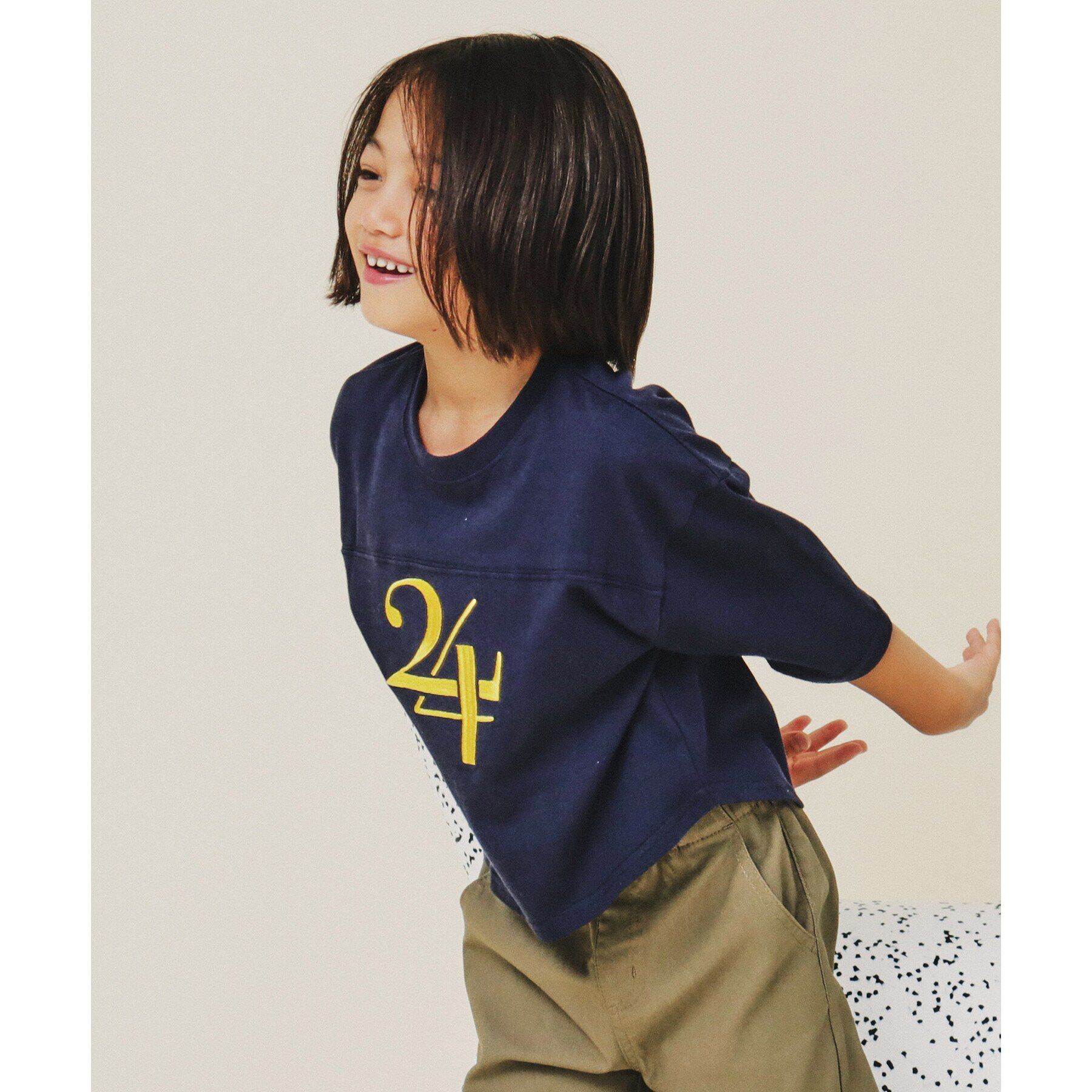 THE SHOP TK「【110-160】オーガビッツナンバー刺繍7分袖Tシャツ」|Tシャツ・カットソー|