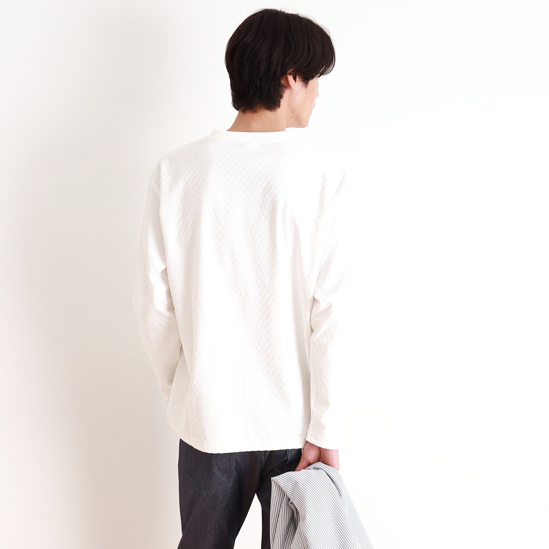 THE SHOP TK「リンクスジャカード長袖Tシャツ ON／OFF兼用」|Tシャツ・カットソー|