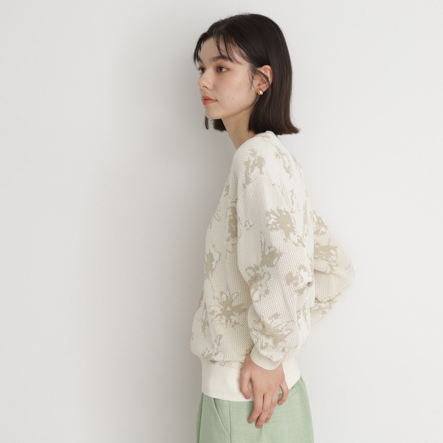 THE SHOP TK「花柄ジャカードニット【洗濯機OK】」|ニット・セーター|