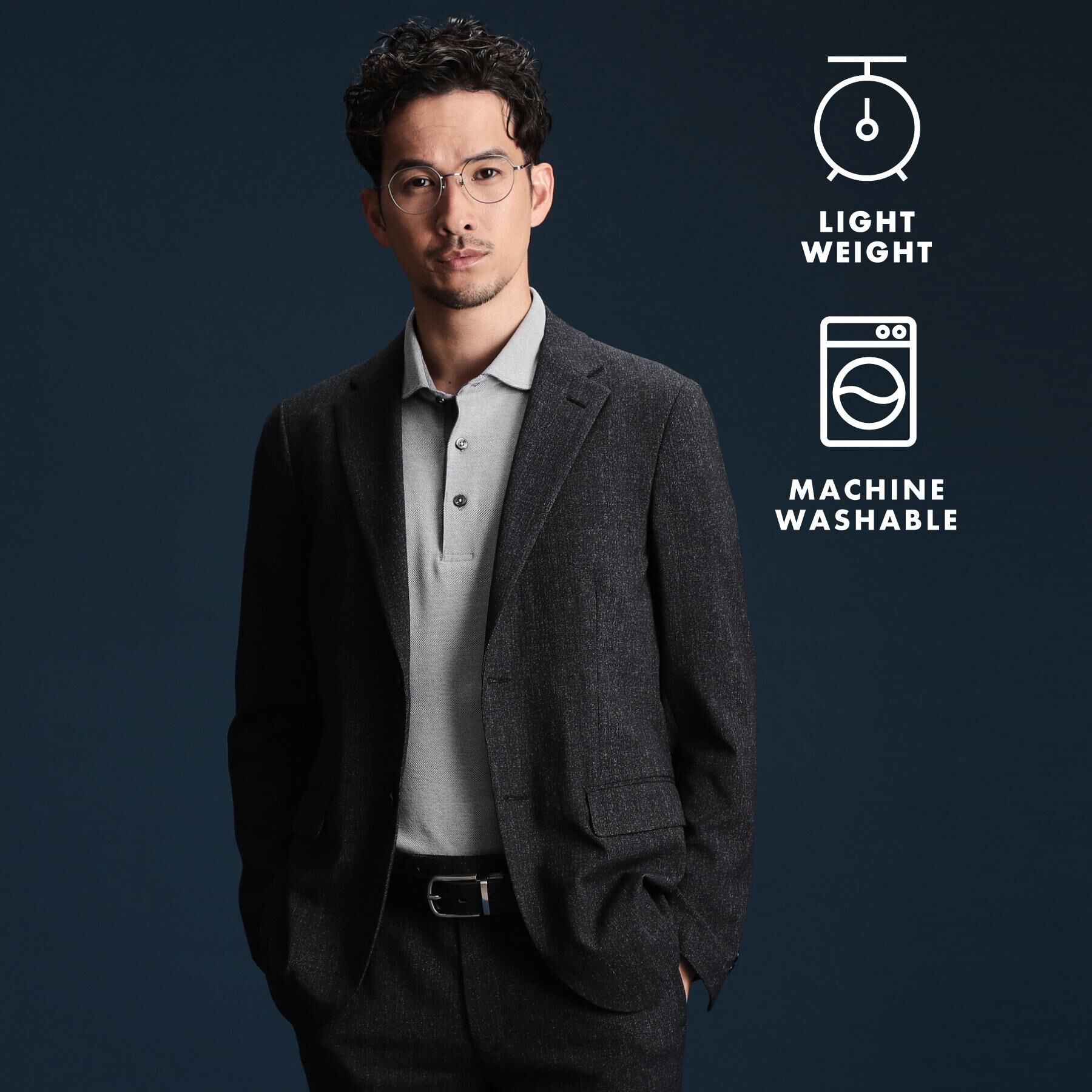 THE SHOP TK「AVANT AIR メッシュジャケット セットアップ可 ／ 洗える ／ ストレッチ ／ シワになりに」|テーラードジャケット|チャコールグレー(0