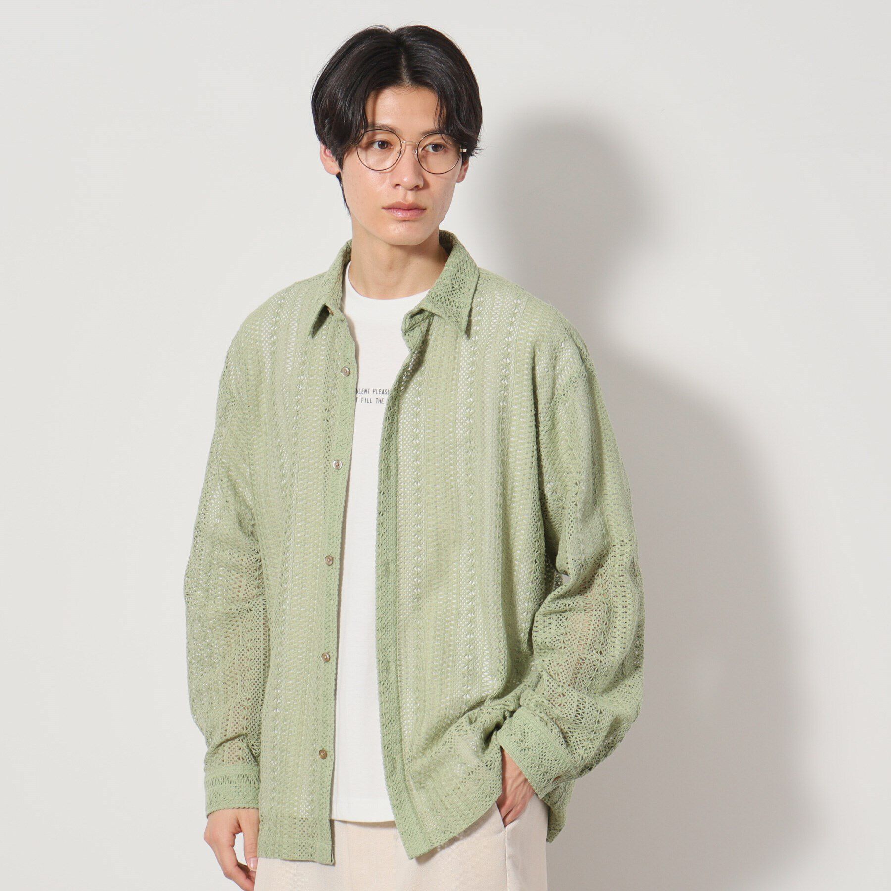 THE SHOP TK「レースシャツアンサンブル長袖シャツ・半袖Tシャツセットアイテム」|シャツ・ブラウス|