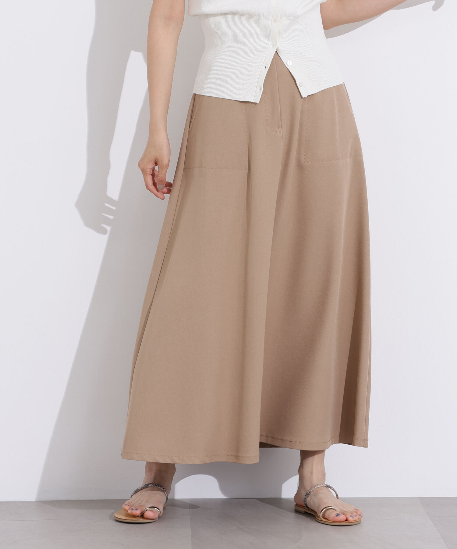  「ツイルAラインスカート」|スカート|ベージュ