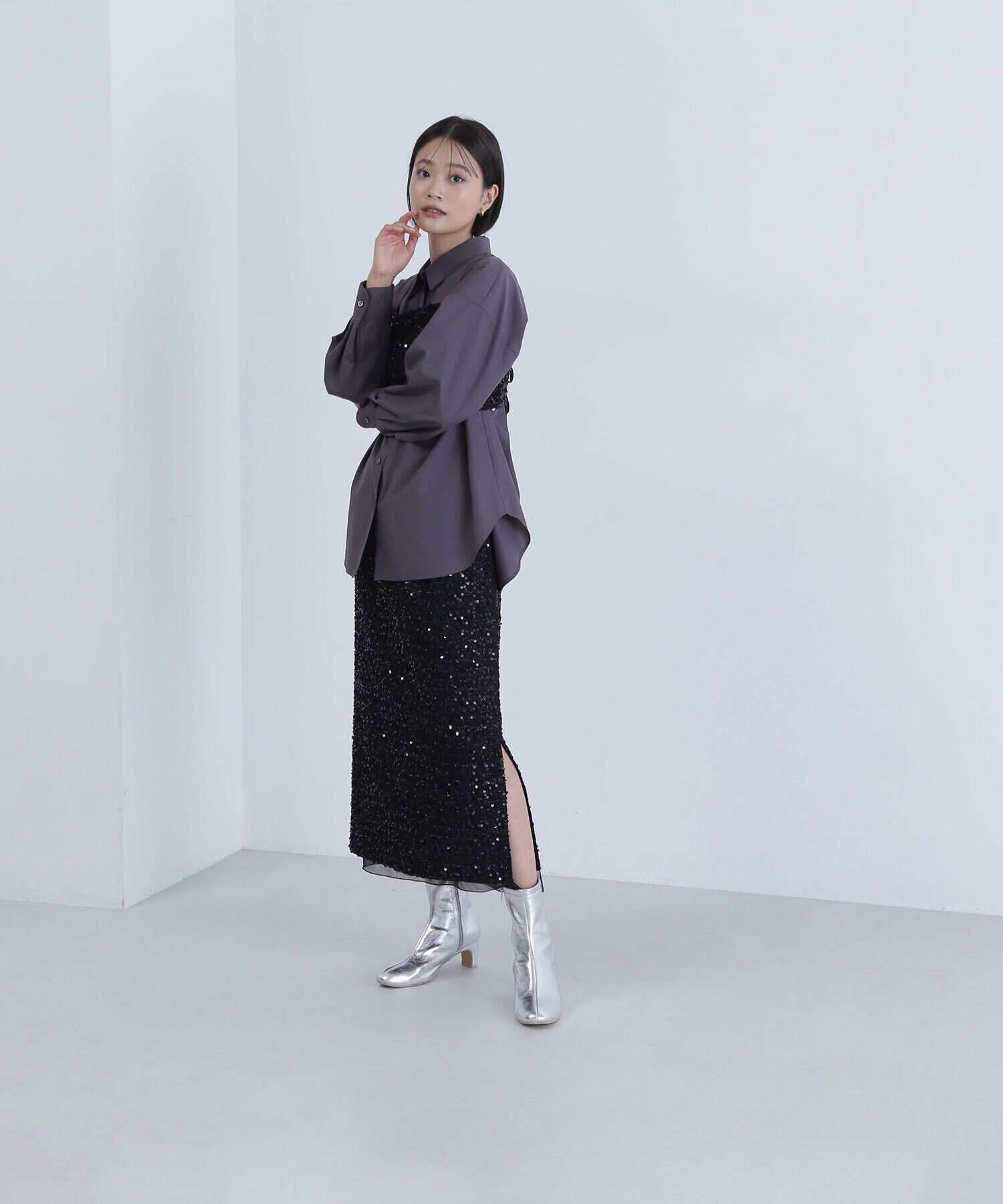  「スパンコールナロースカート」|スカート|