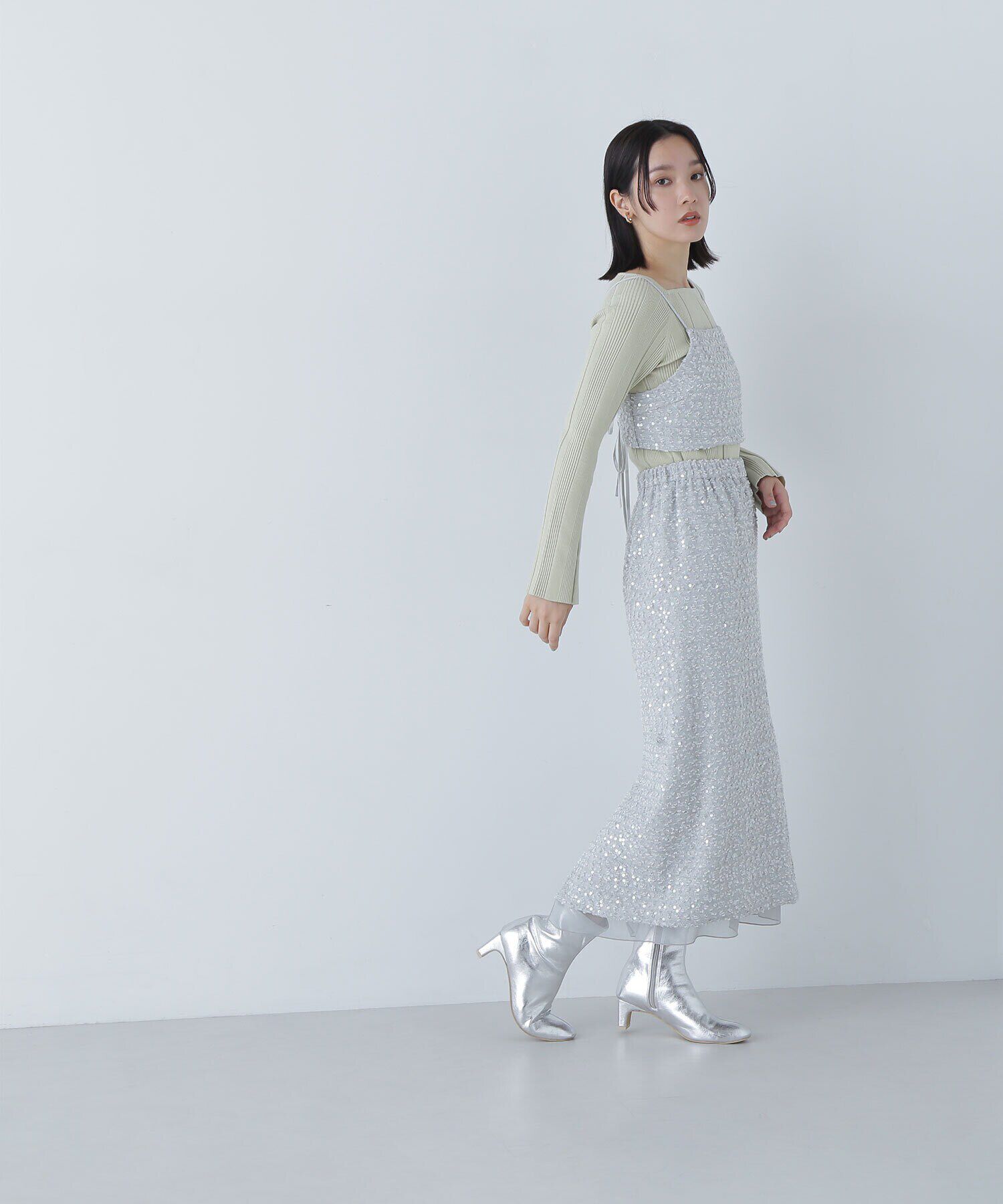  「スパンコールナロースカート」|スカート|