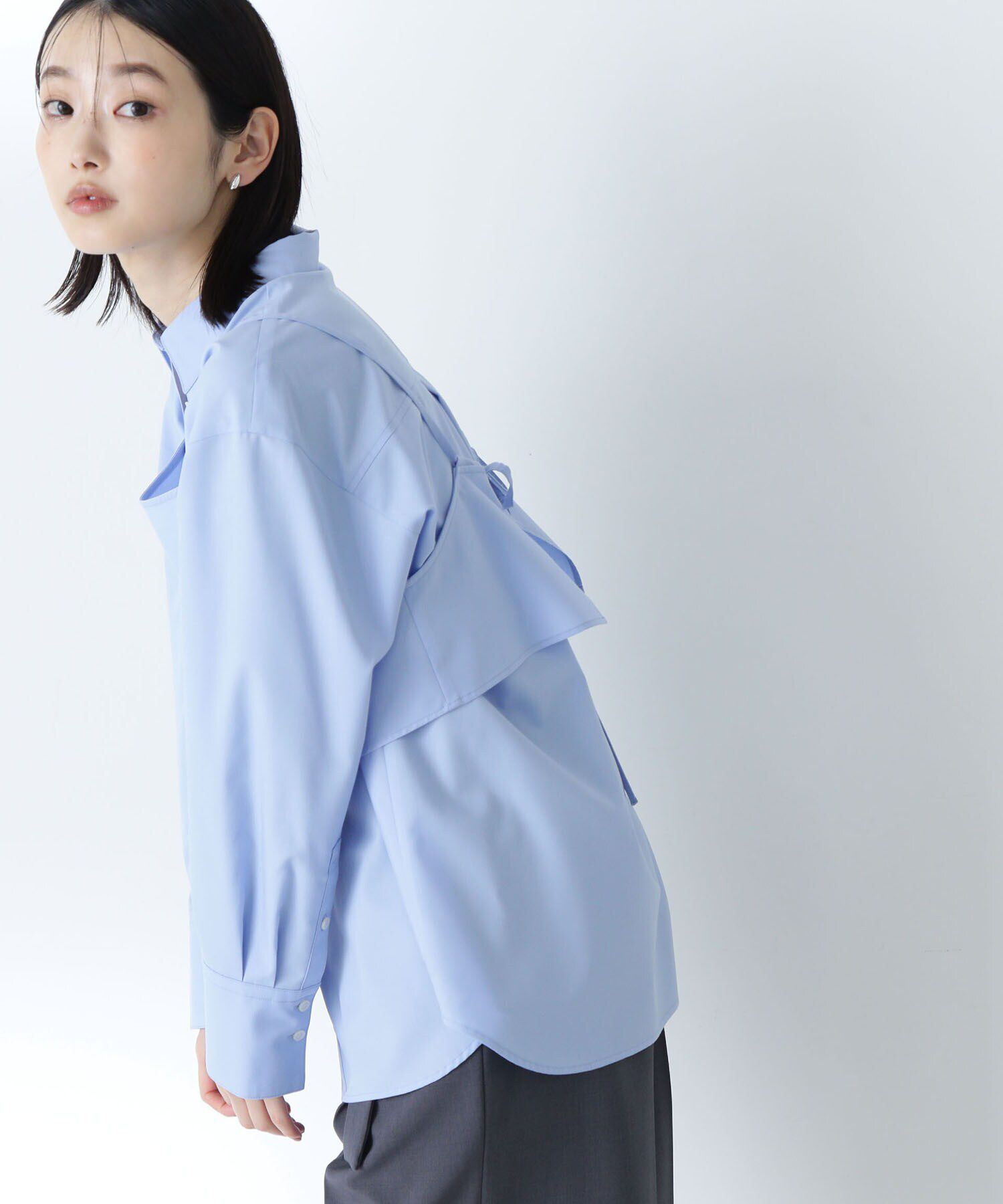  「ビスチェレイヤードシャツ」|シャツ・ブラウス|ブルー