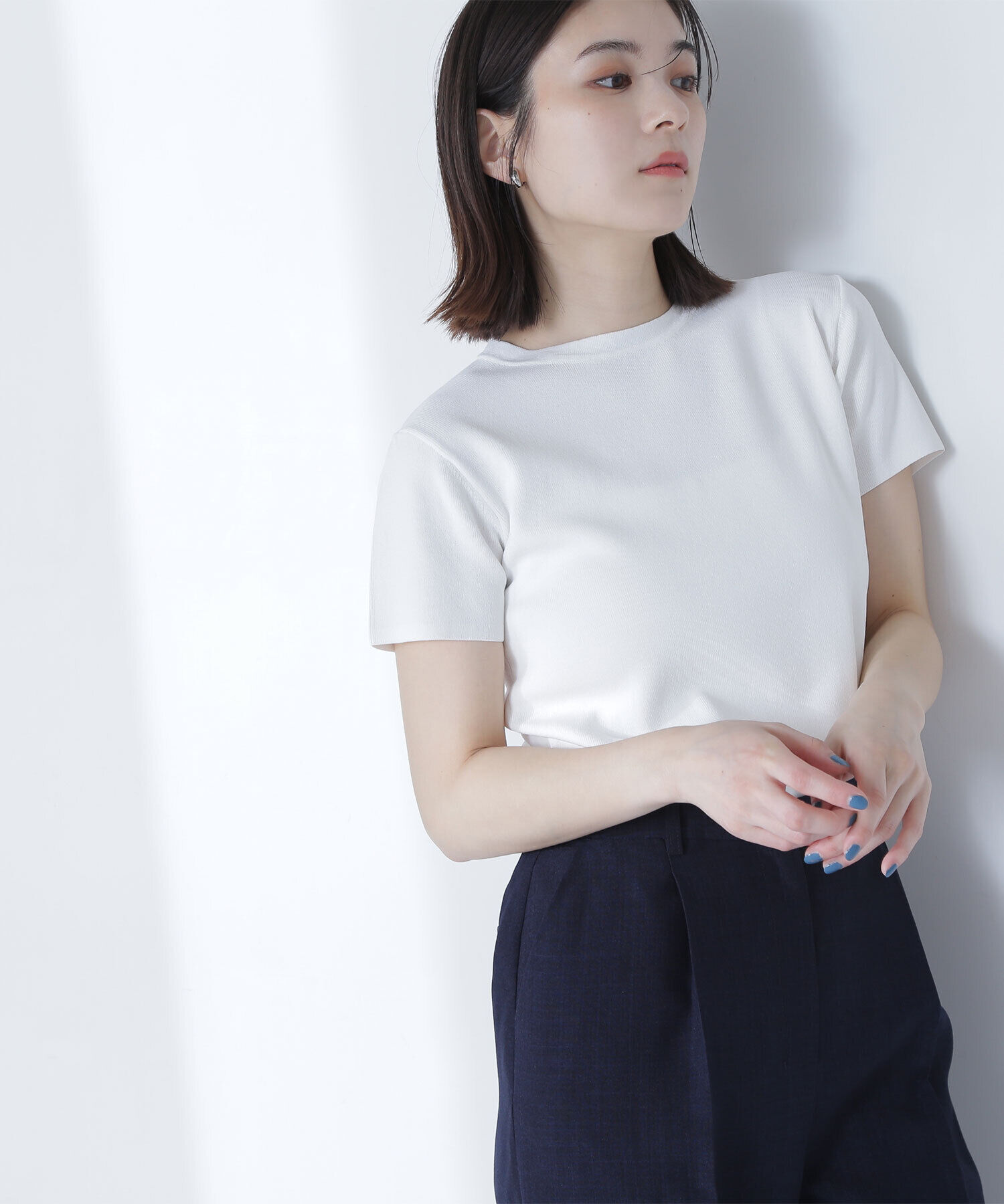  「総針ベーシックシリーズ クルーネックニット」|ニット・セーター|オフ1