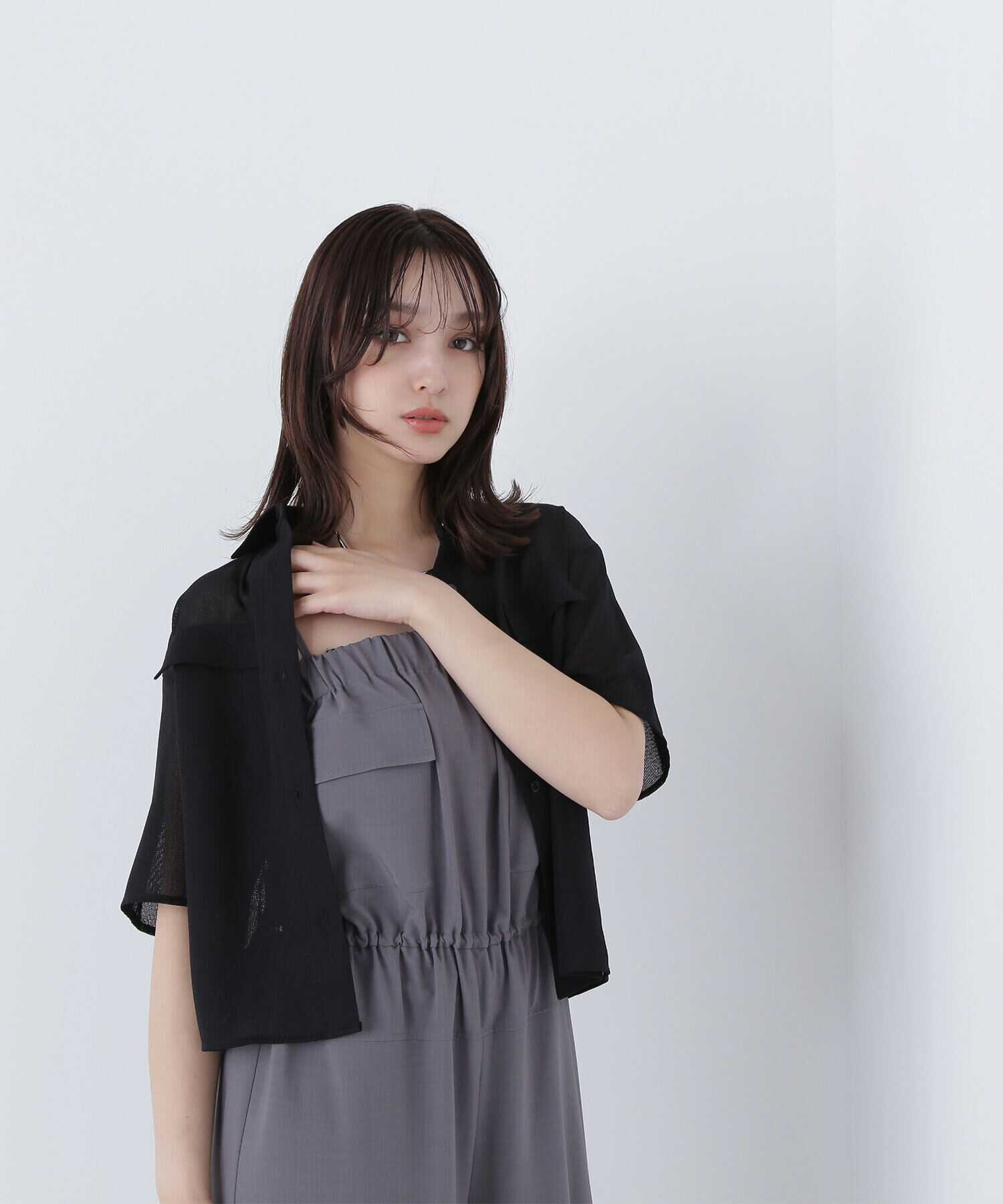  「ダブルポケットメッシュシャツ」|シャツ・ブラウス|クロ