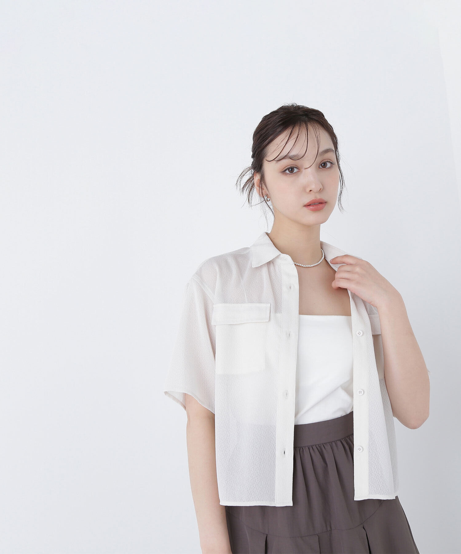  「ダブルポケットメッシュシャツ」|シャツ・ブラウス|