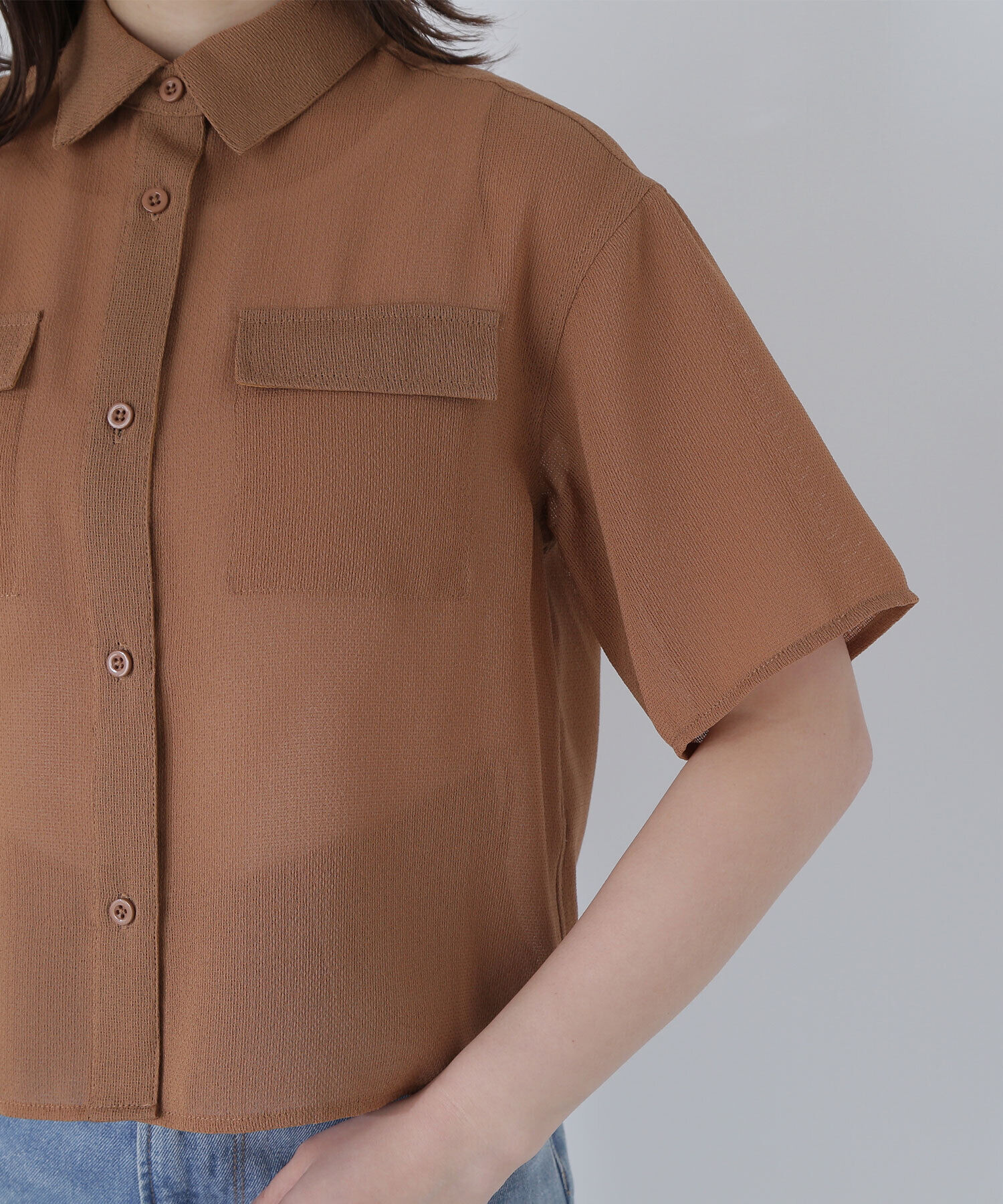  「ダブルポケットメッシュシャツ」|シャツ・ブラウス|