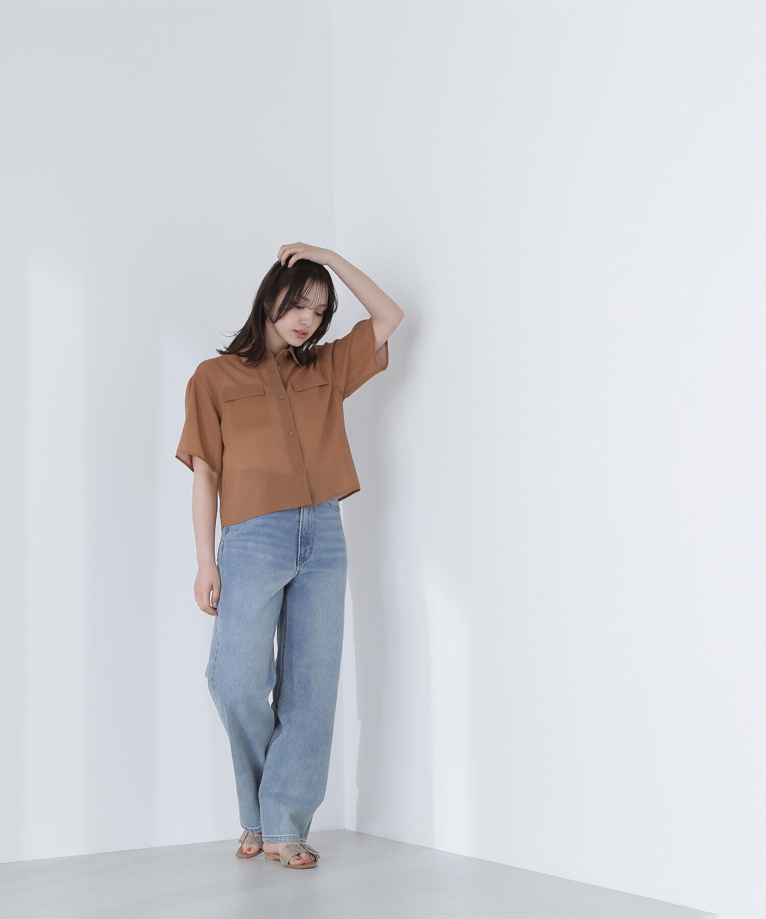  「ダブルポケットメッシュシャツ」|シャツ・ブラウス|