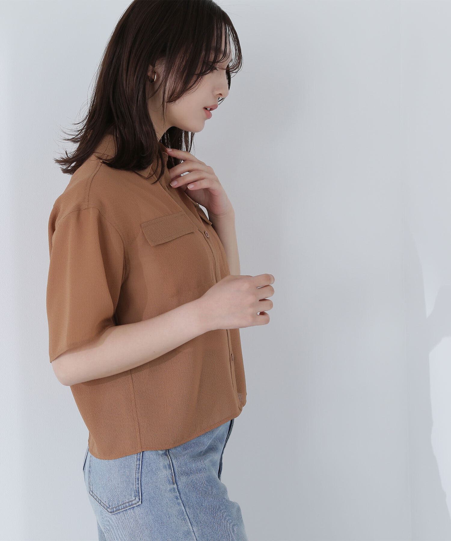  「ダブルポケットメッシュシャツ」|シャツ・ブラウス|