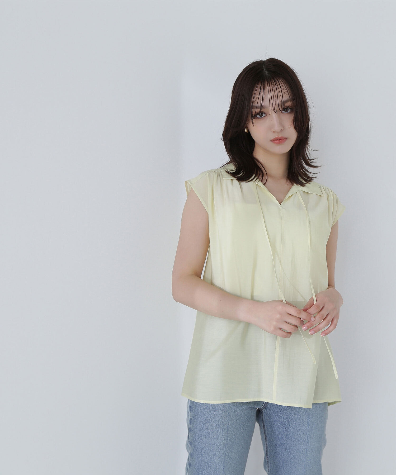  「ナローリボンスキッパーブラウス」|シャツ・ブラウス|
