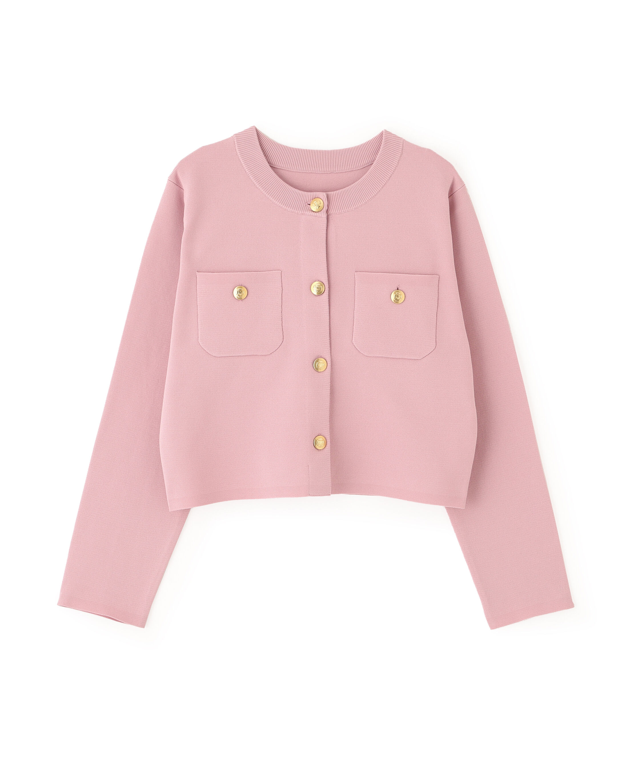  「エンブレムボタンニットジャケット」|ニット・セーター|