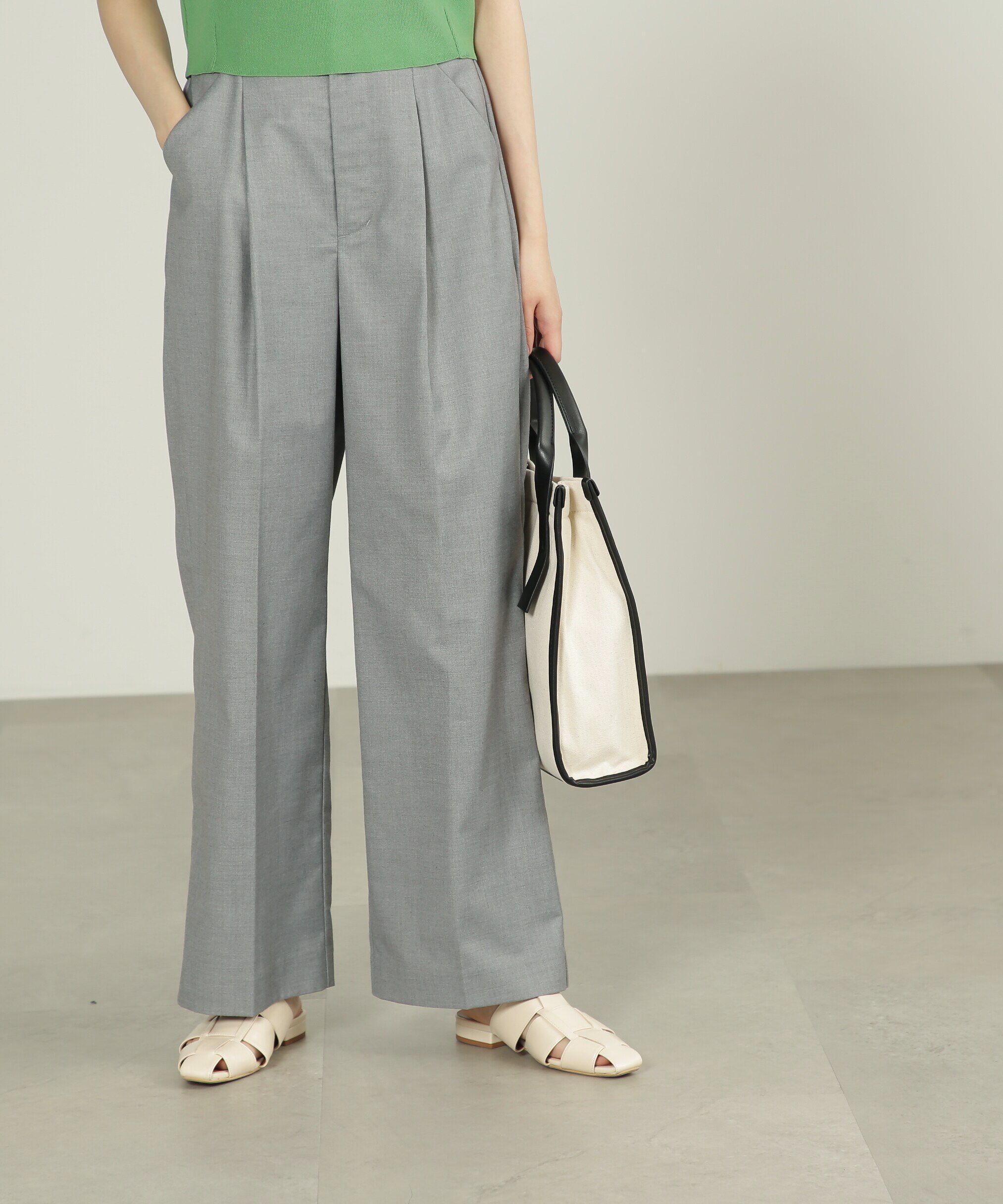  「[低身長サイズ/Sシリーズ]ストレートワイドタックパンツ」|その他|