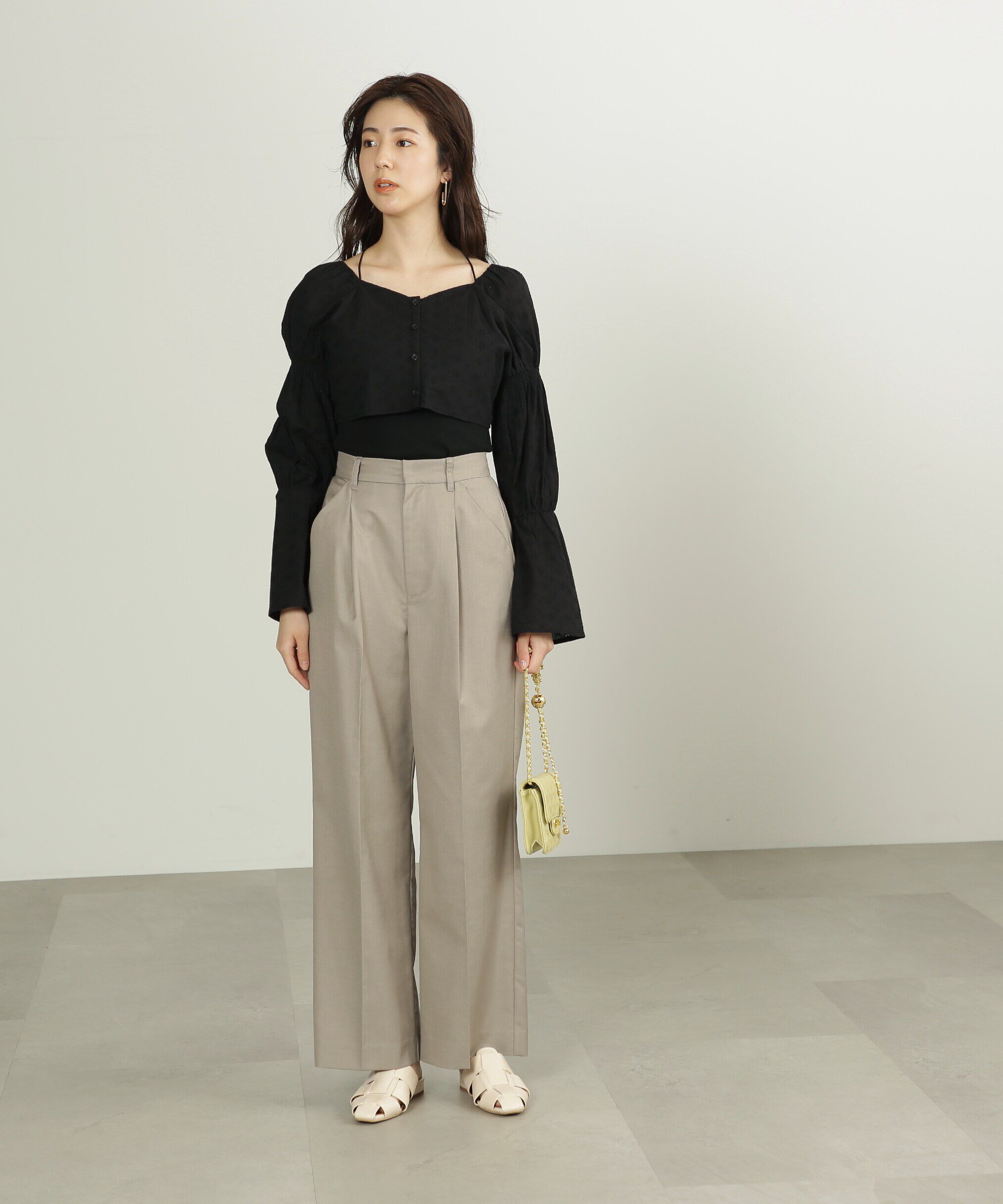  「[低身長サイズ/Sシリーズ]ストレートワイドタックパンツ」|その他|