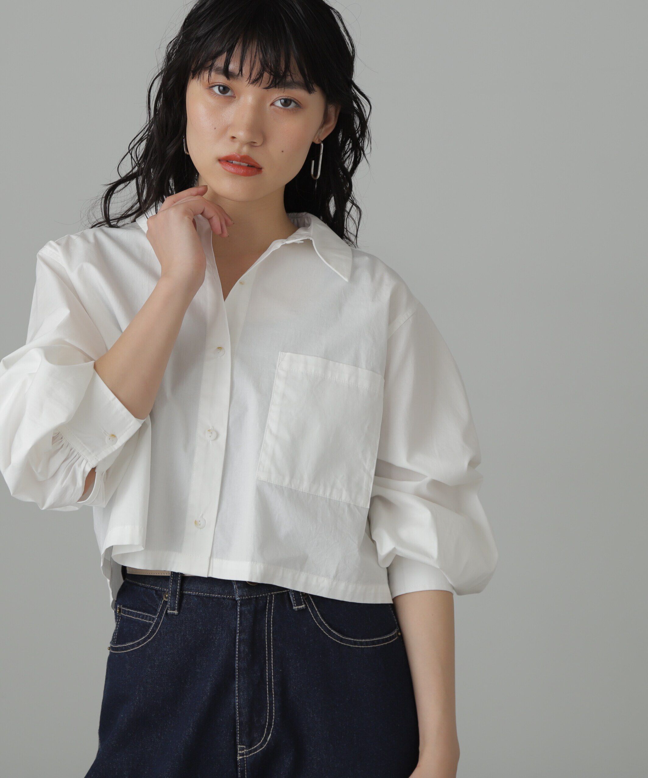  「バックシャンボリュームスリーブショート丈シャツ」|シャツ・ブラウス|